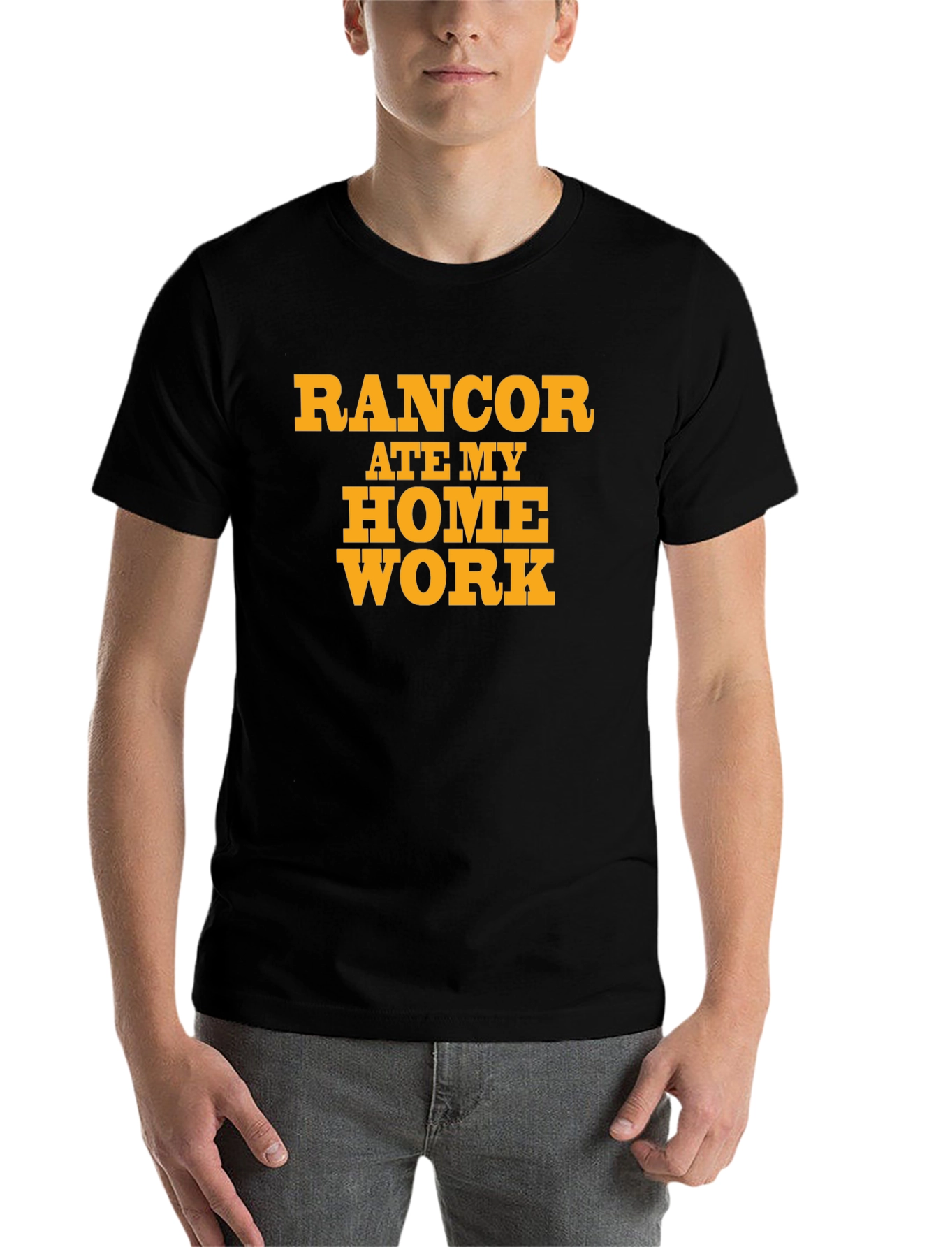 Black Rancor Ate My Homework Black T-Shirt view 7