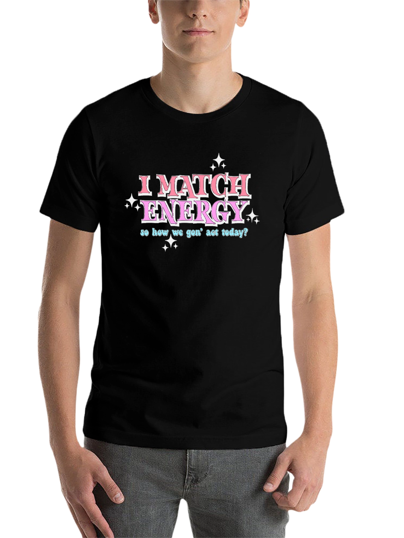 Black I Match Energy Graphic Tee view 7