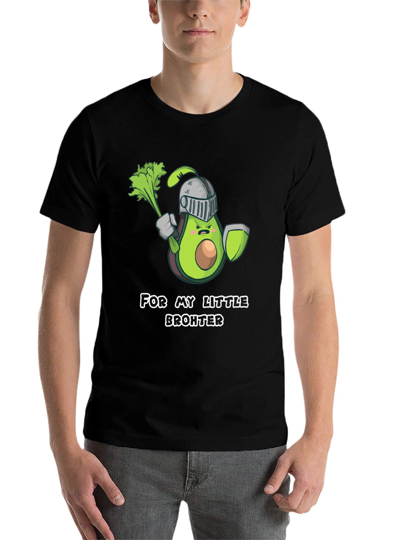 Black Avocado Knight T-Shirt - For My Little Brohter view 7