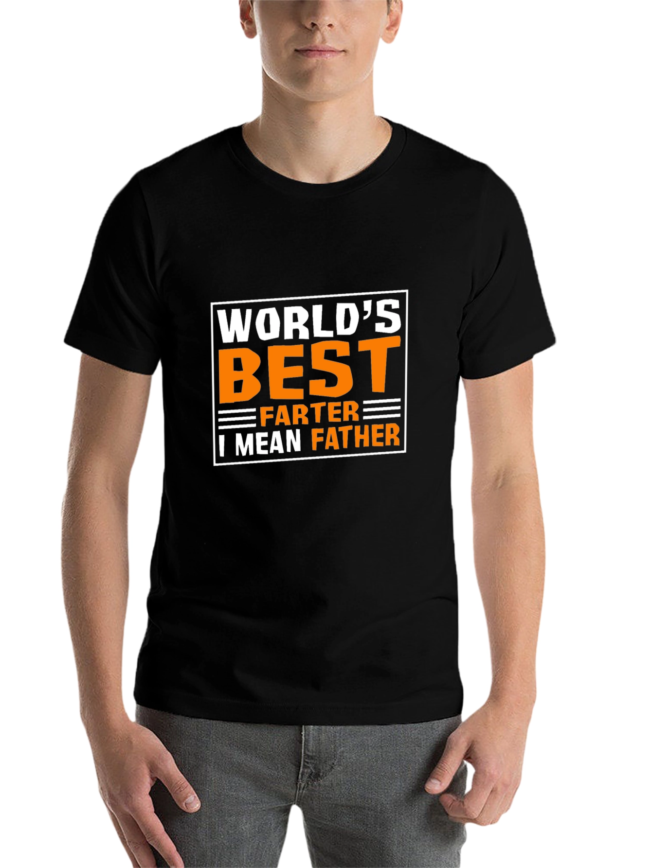 Black World's Best Farter - I Mean Father - Funny Dad T-Shirt view 7
