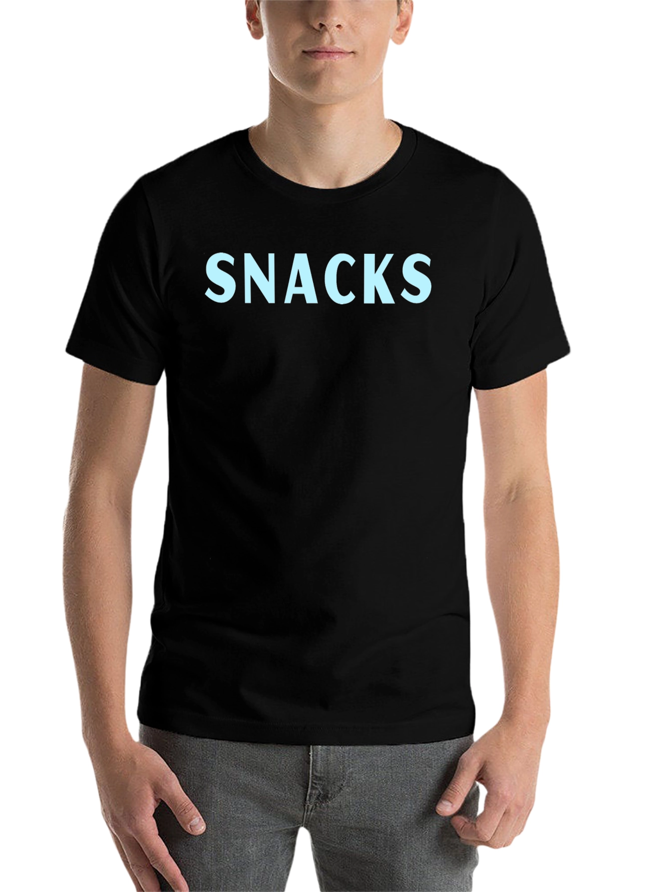 Black Snacks Graphic Print Black T-Shirt view 7