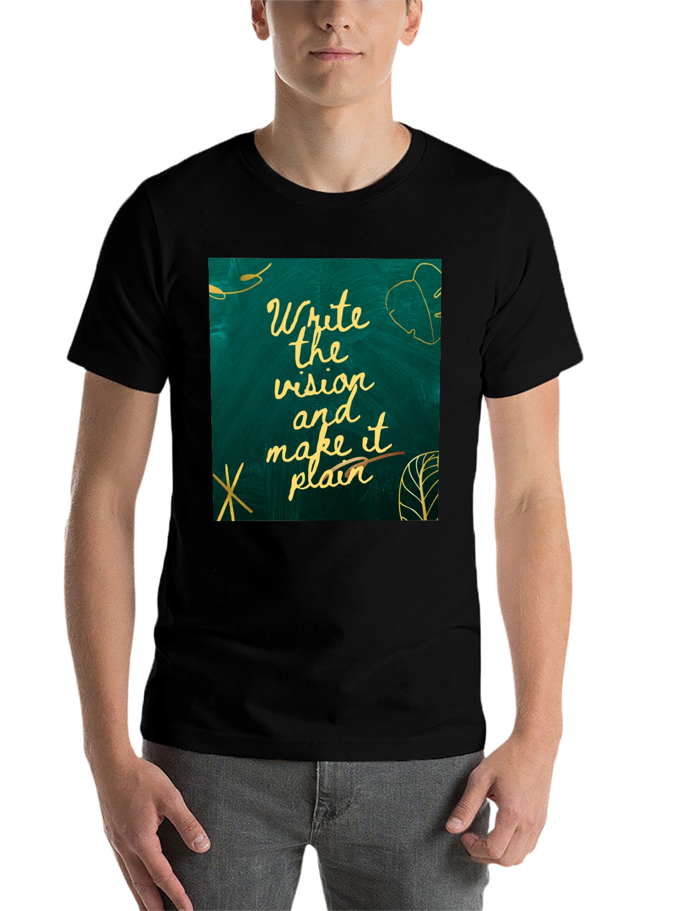 Black Visionary Tee: Write the Vision, Make it Plain T-Shirt view 7
