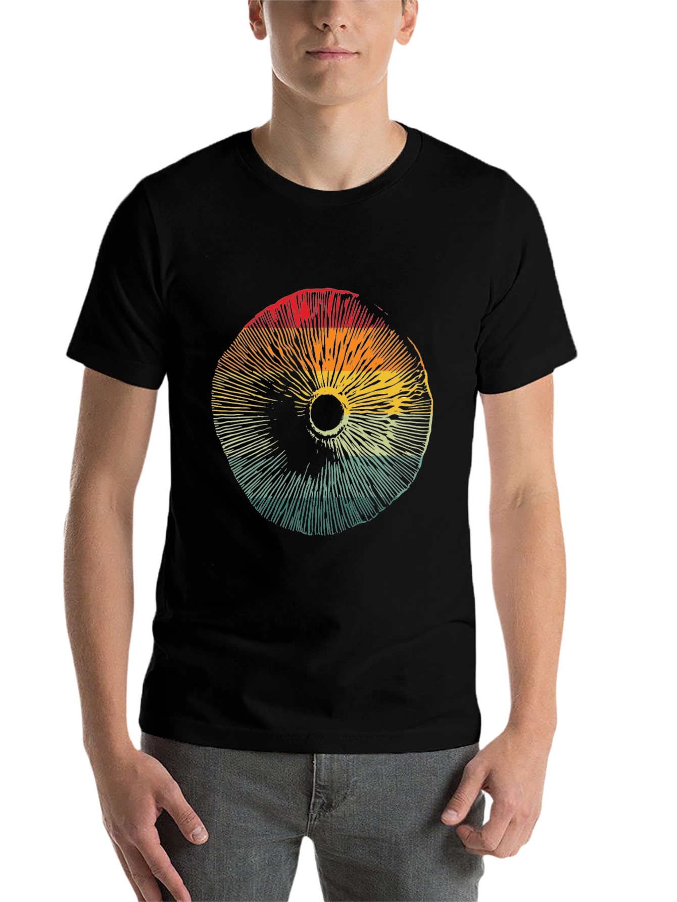 Black Retro Mushroom Graphic Tee - Unisex Comfort view 7