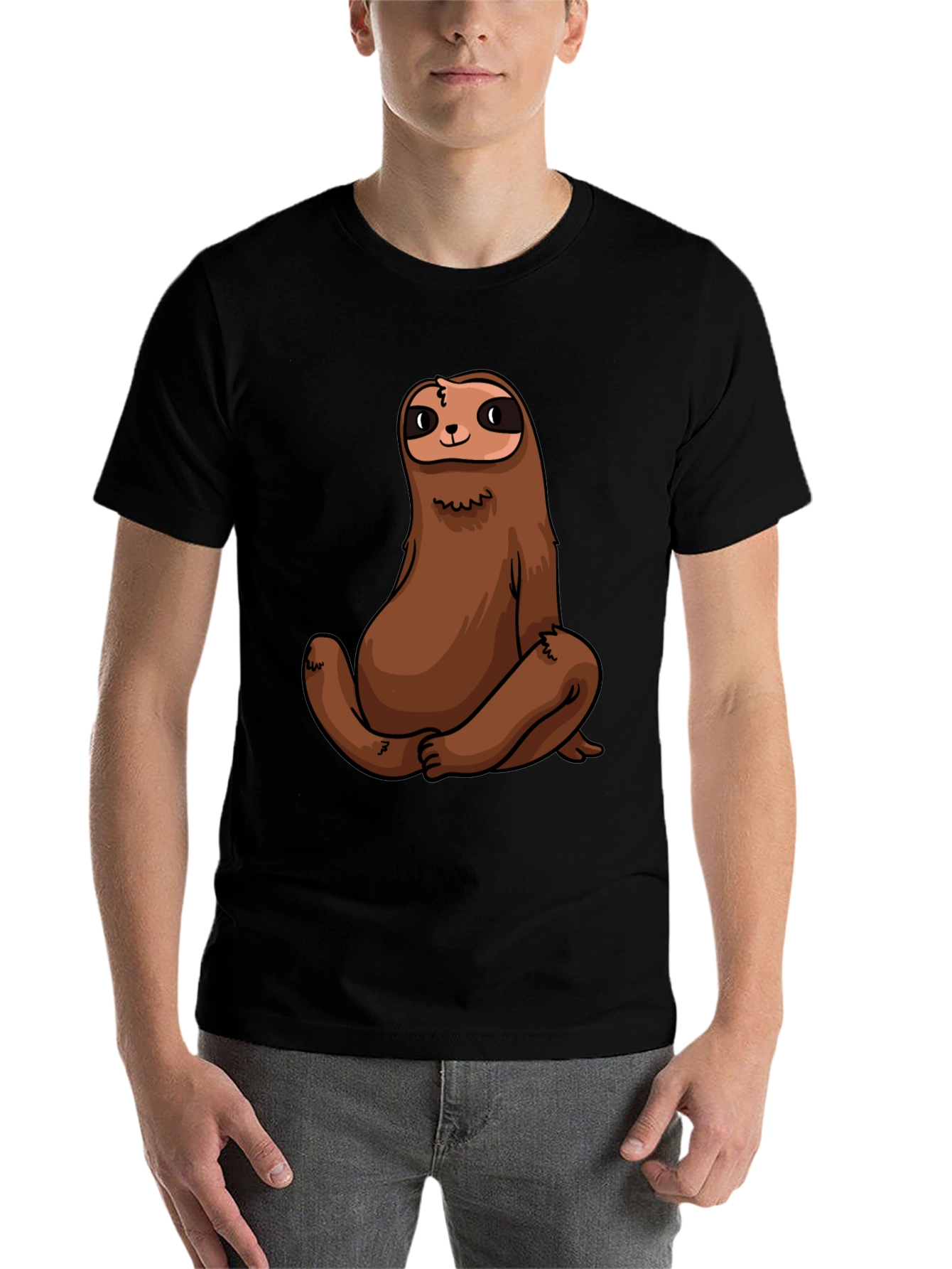 Black Sloth Graphic Tee - Men's Black T-Shirt view 7