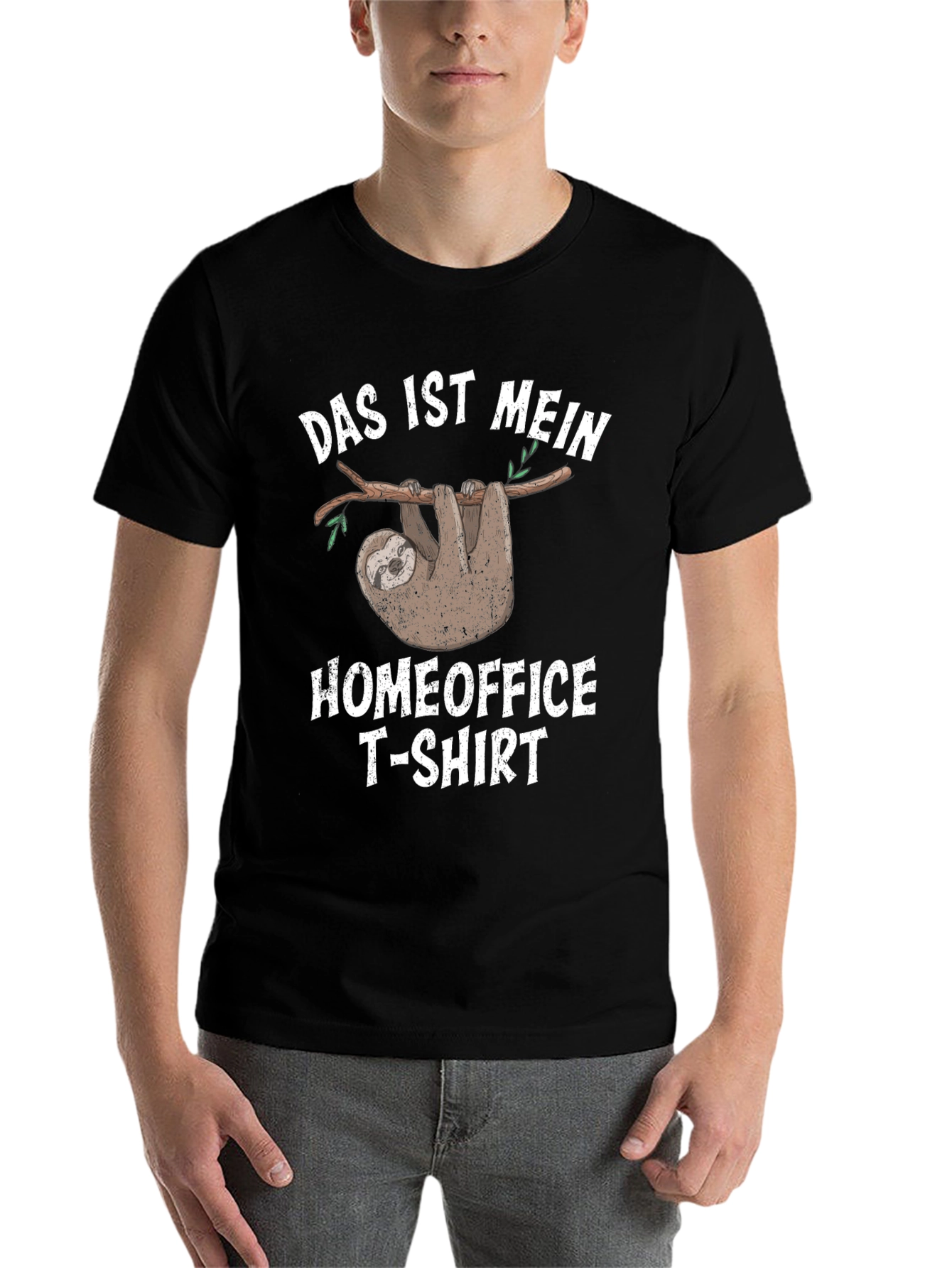 Black Das Ist Mein Homeoffice T-Shirt Funny Sloth Graphic Tee view 7