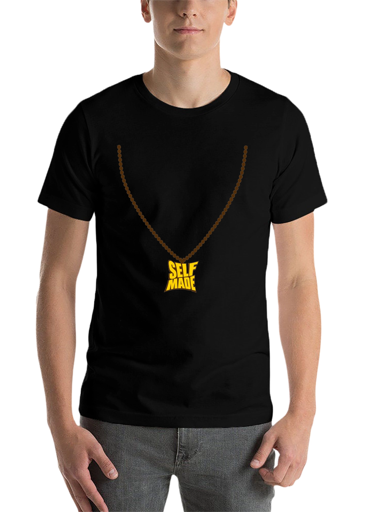 Black Self Made Graphic Tee - Men's Black T-Shirt view 7
