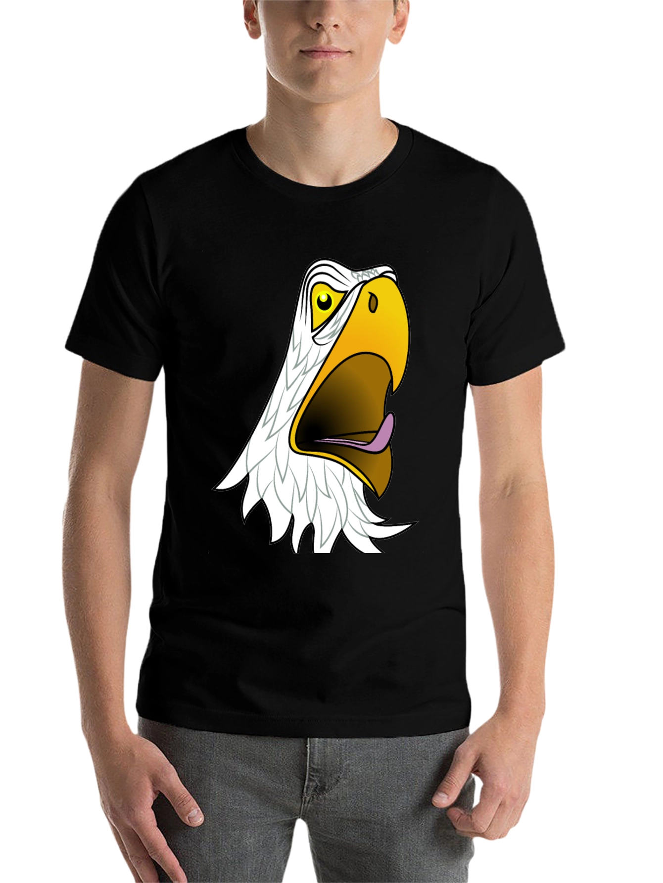 Black Men's Black Eagle Graphic T-Shirt view 7