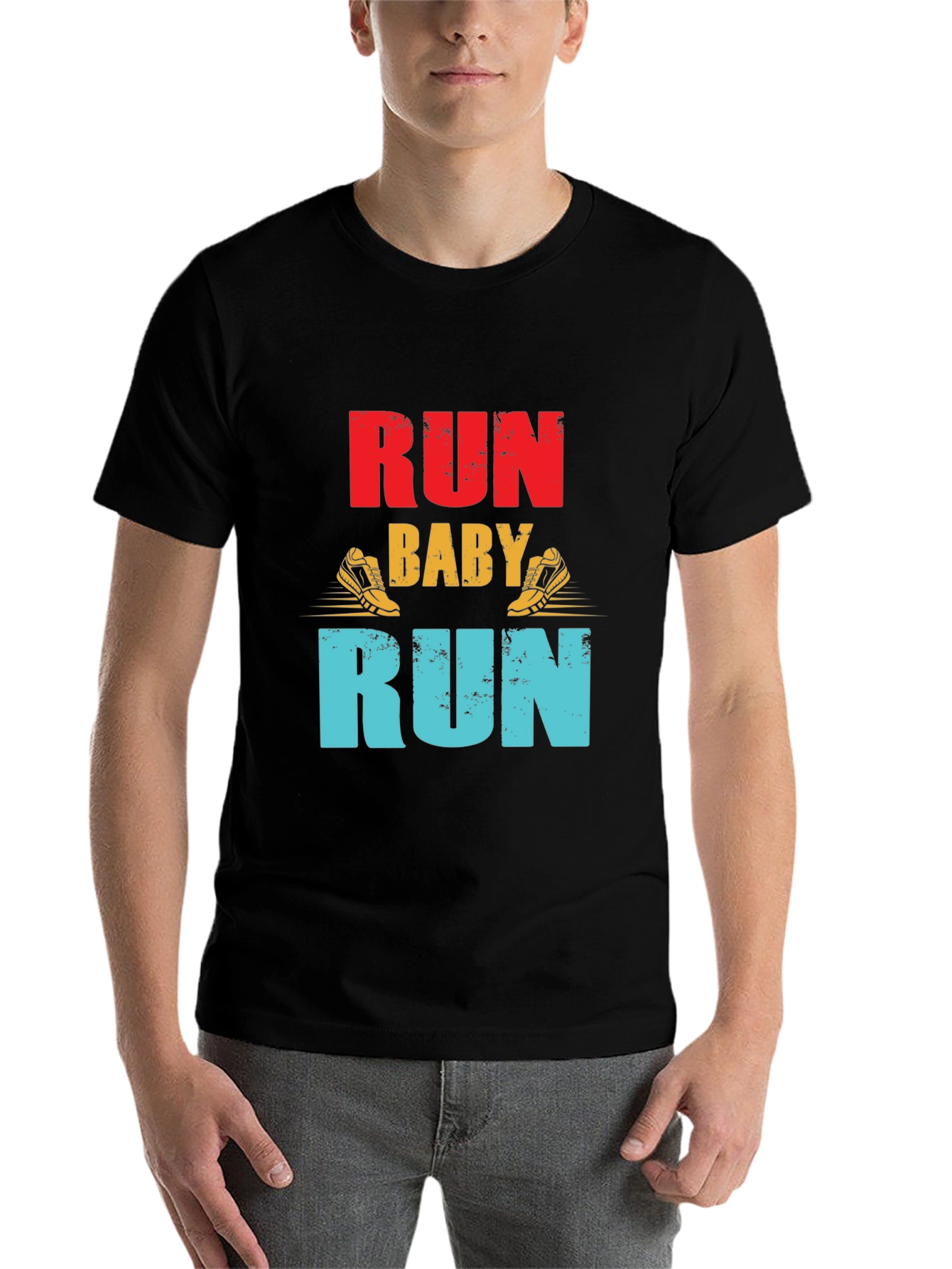 Black Run Baby Run Graphic T-Shirt view 7