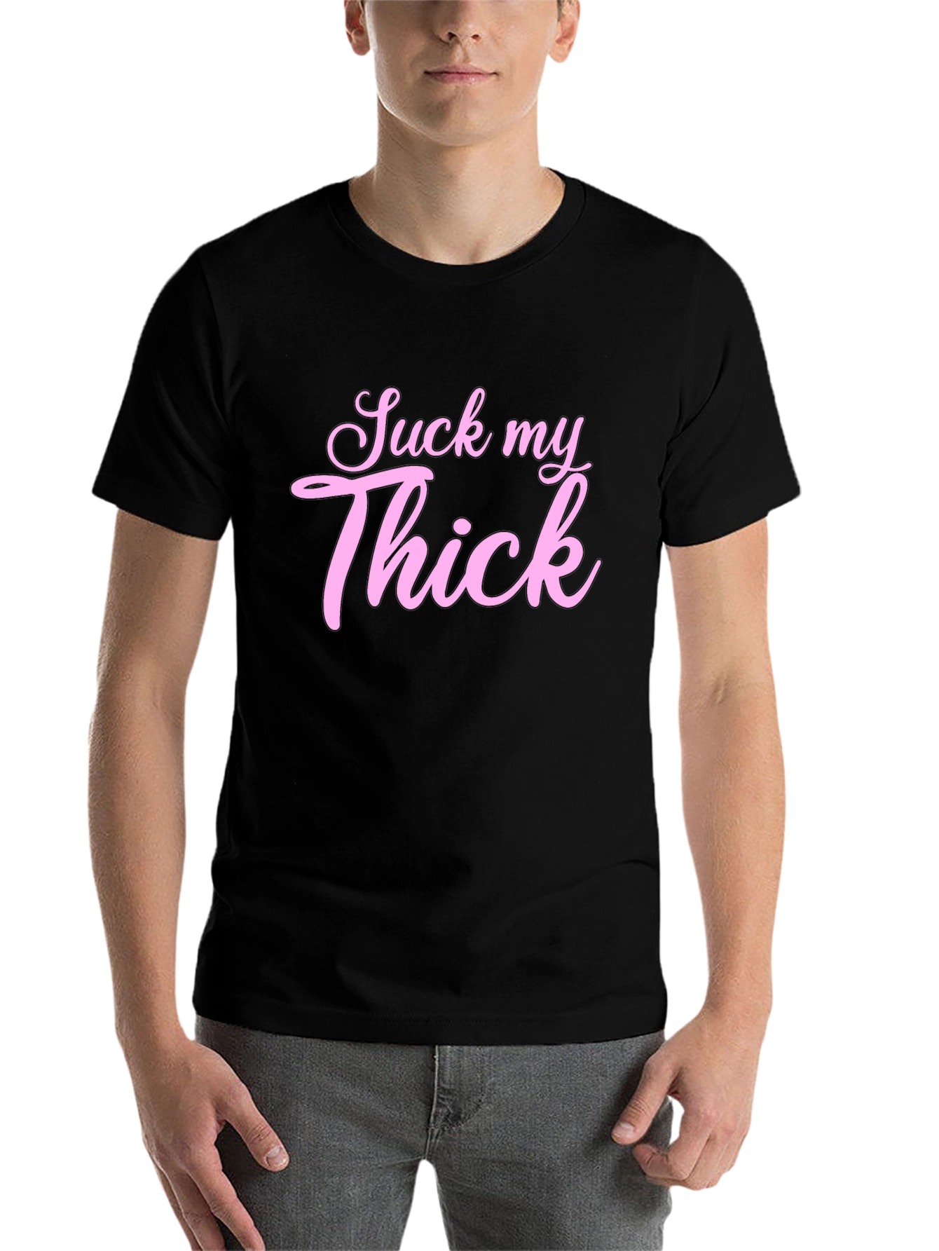 Black Suck My Thick Graphic Tee - Black view 7