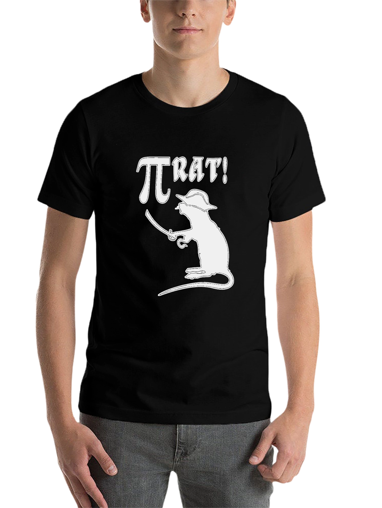 Black Pi Rat T-Shirt - Black Cotton Tee view 7