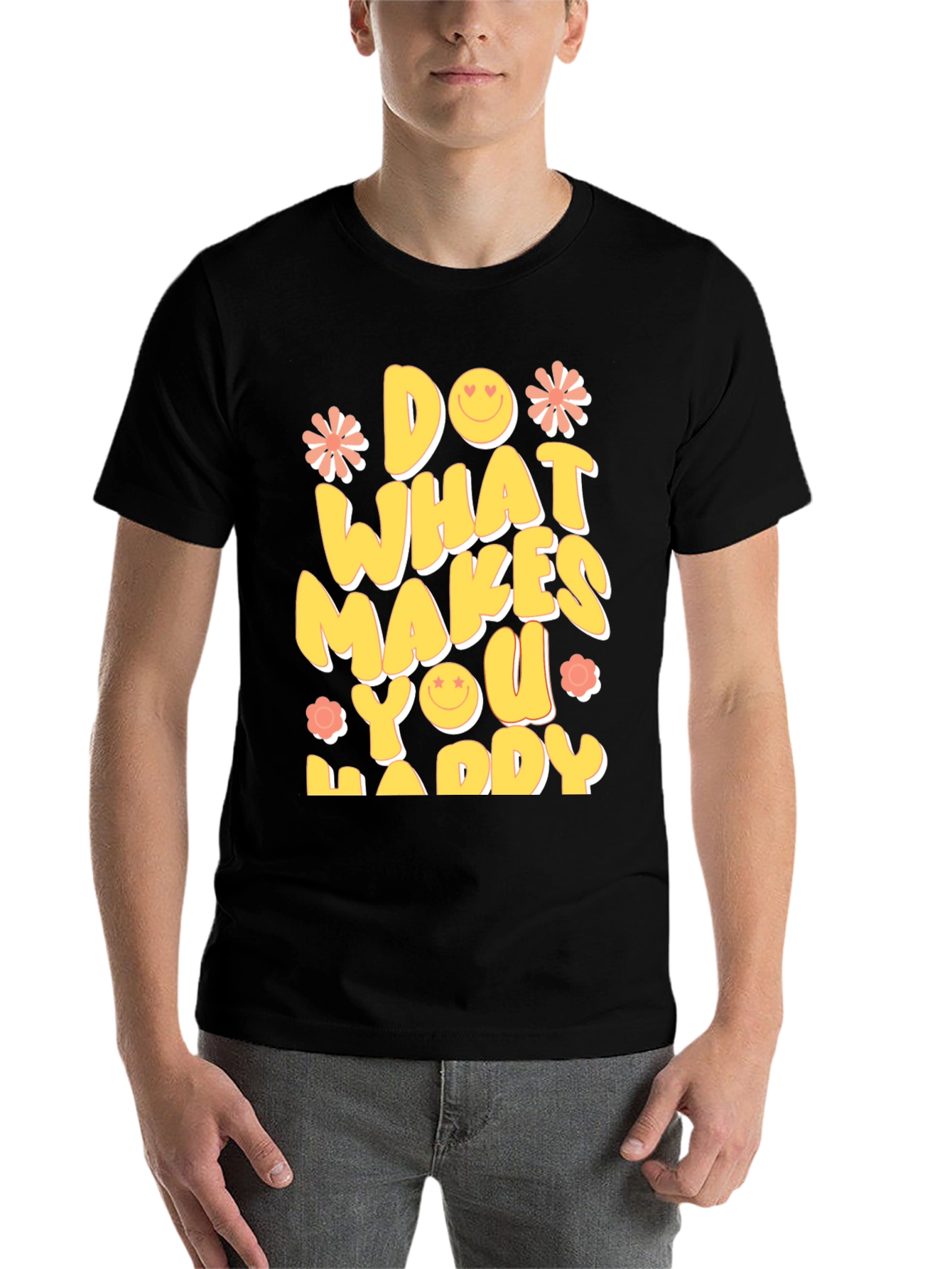 Black Do What Makes You Happy Graphic Tee view 7
