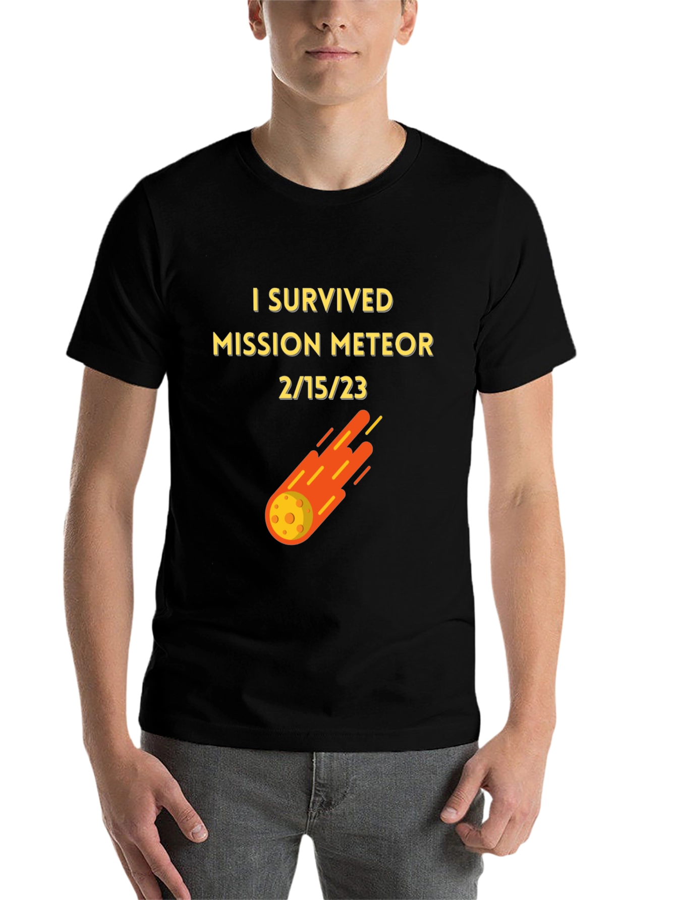 Black I Survived Mission Meteor Black T-Shirt view 7