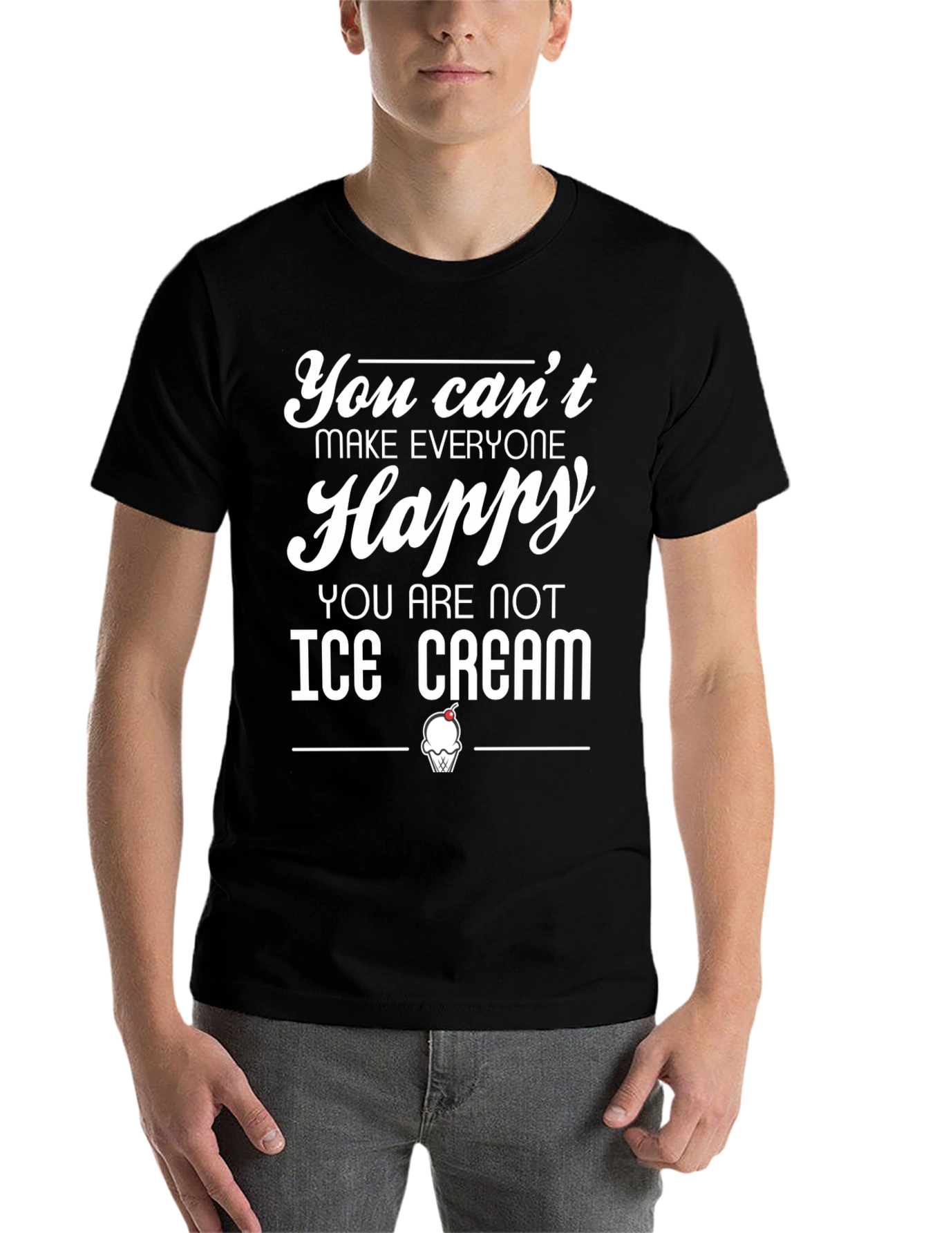 Black Funny Ice Cream T-Shirt - Can't Make Everyone Happy view 7