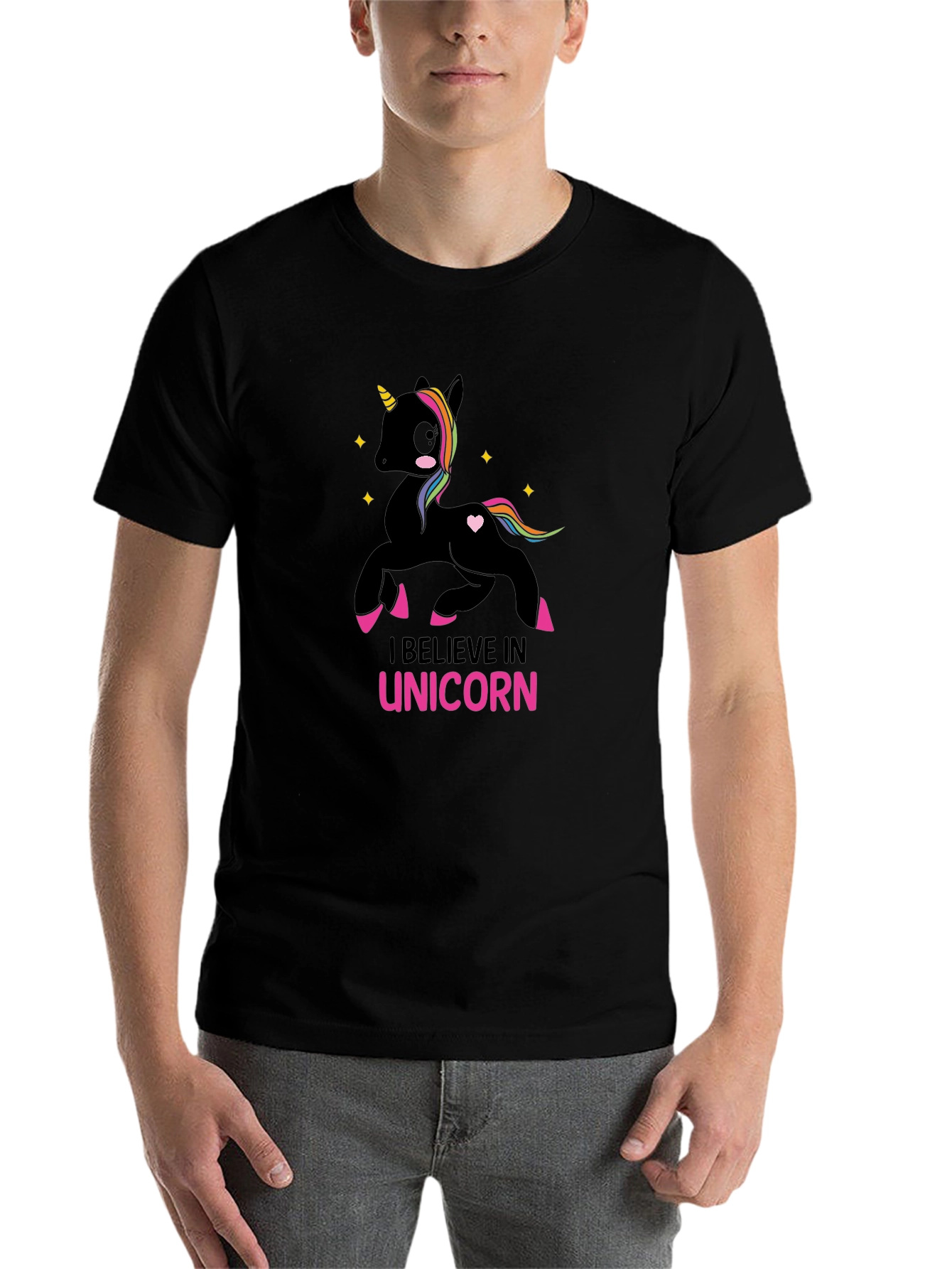 I Believe in Unicorn Black T-Shirt - 7