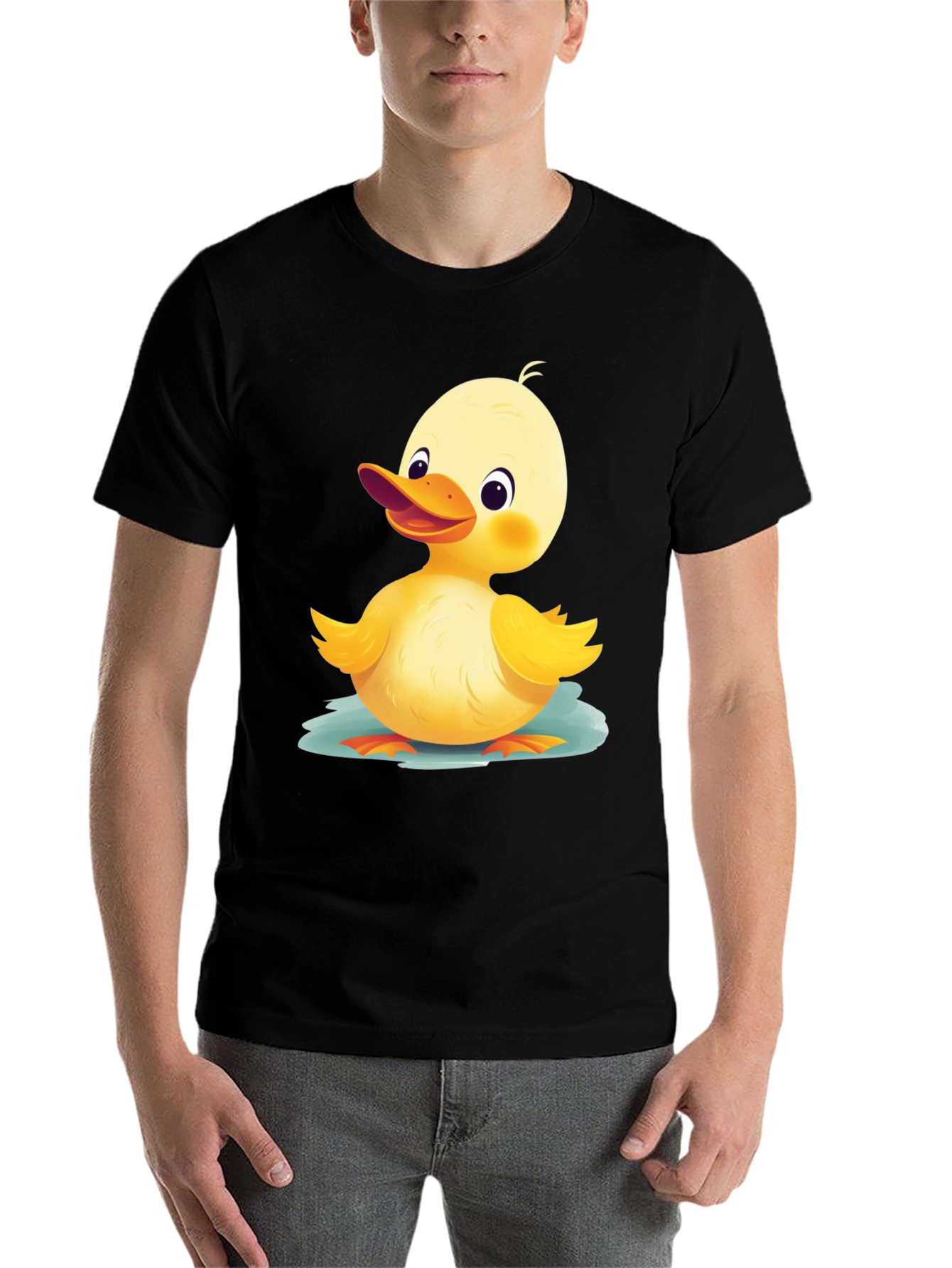 Black Cute Duckling Graphic T-Shirt - Soft Cotton Blend view 7