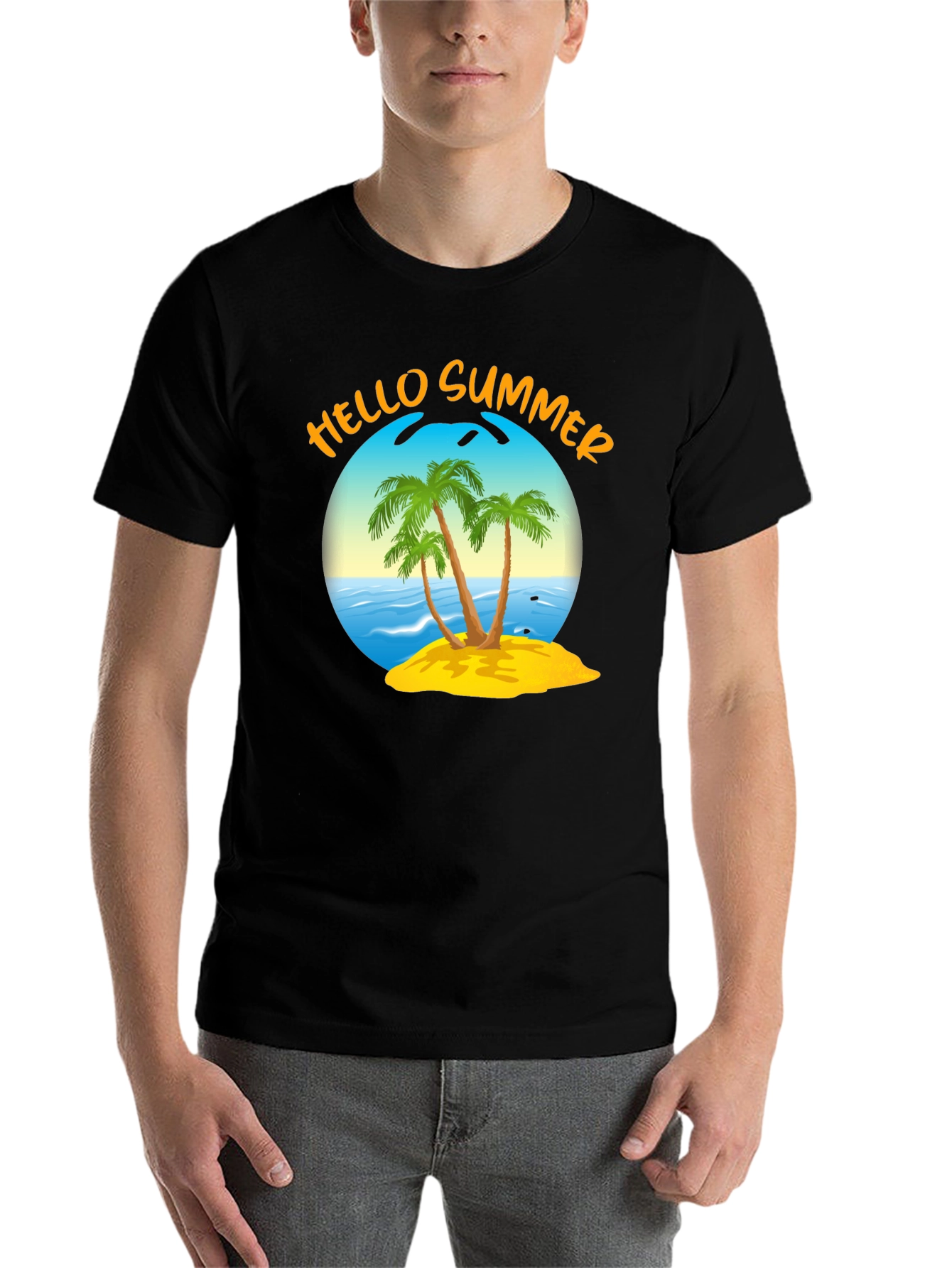 Black Hello Summer Graphic T-Shirt view 7