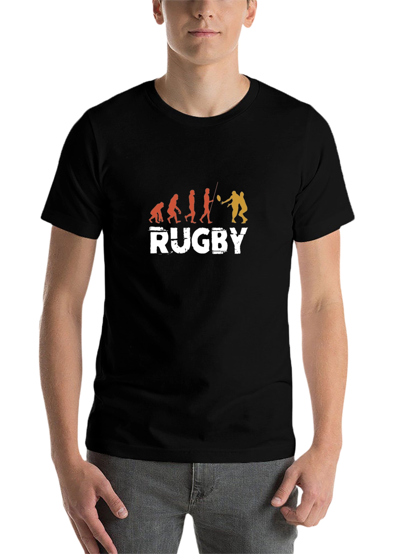 Black Rugby Evolution T-Shirt - Black Cotton Tee view 7