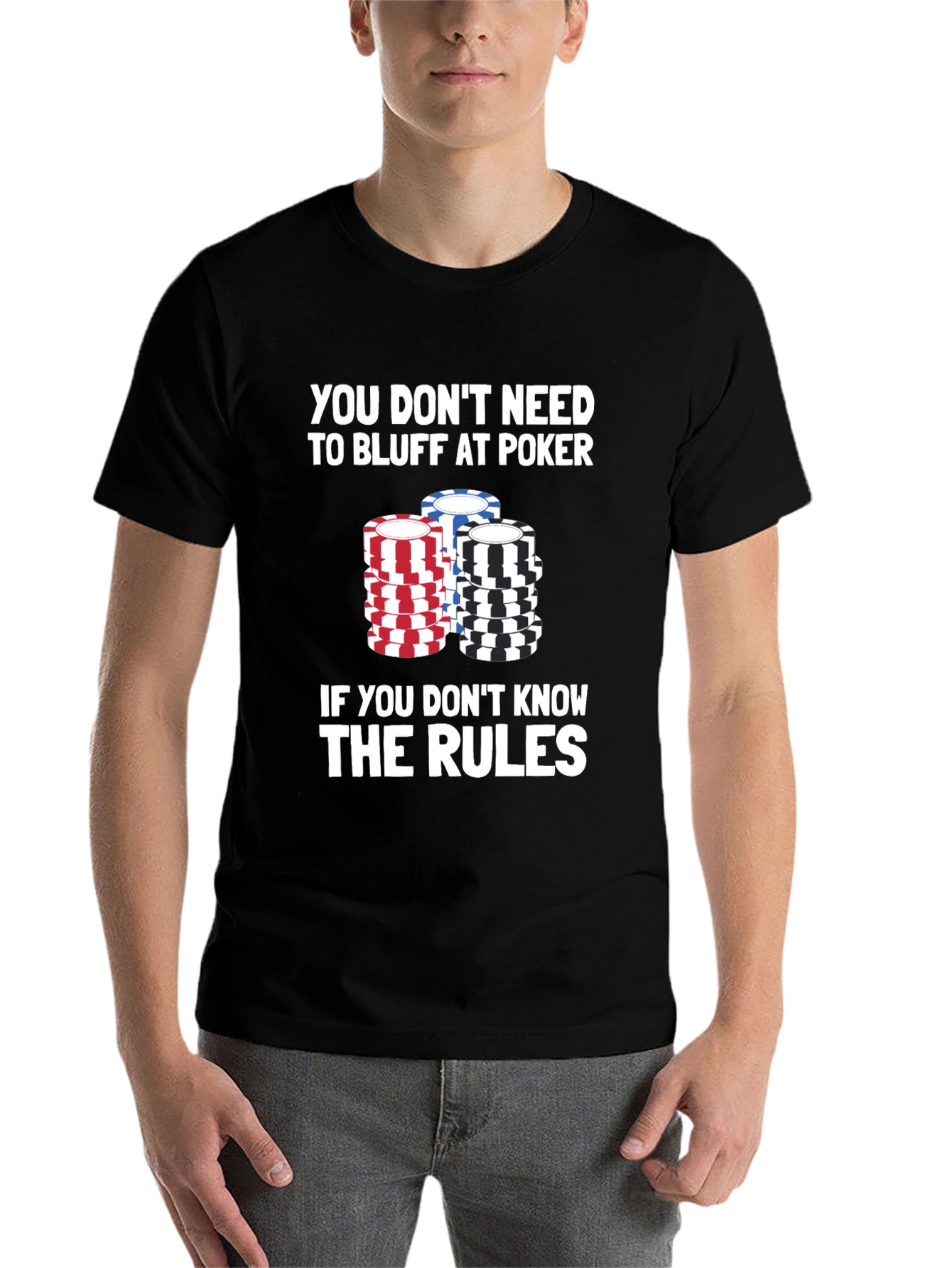 Black Poker Rules Graphic Tee view 7