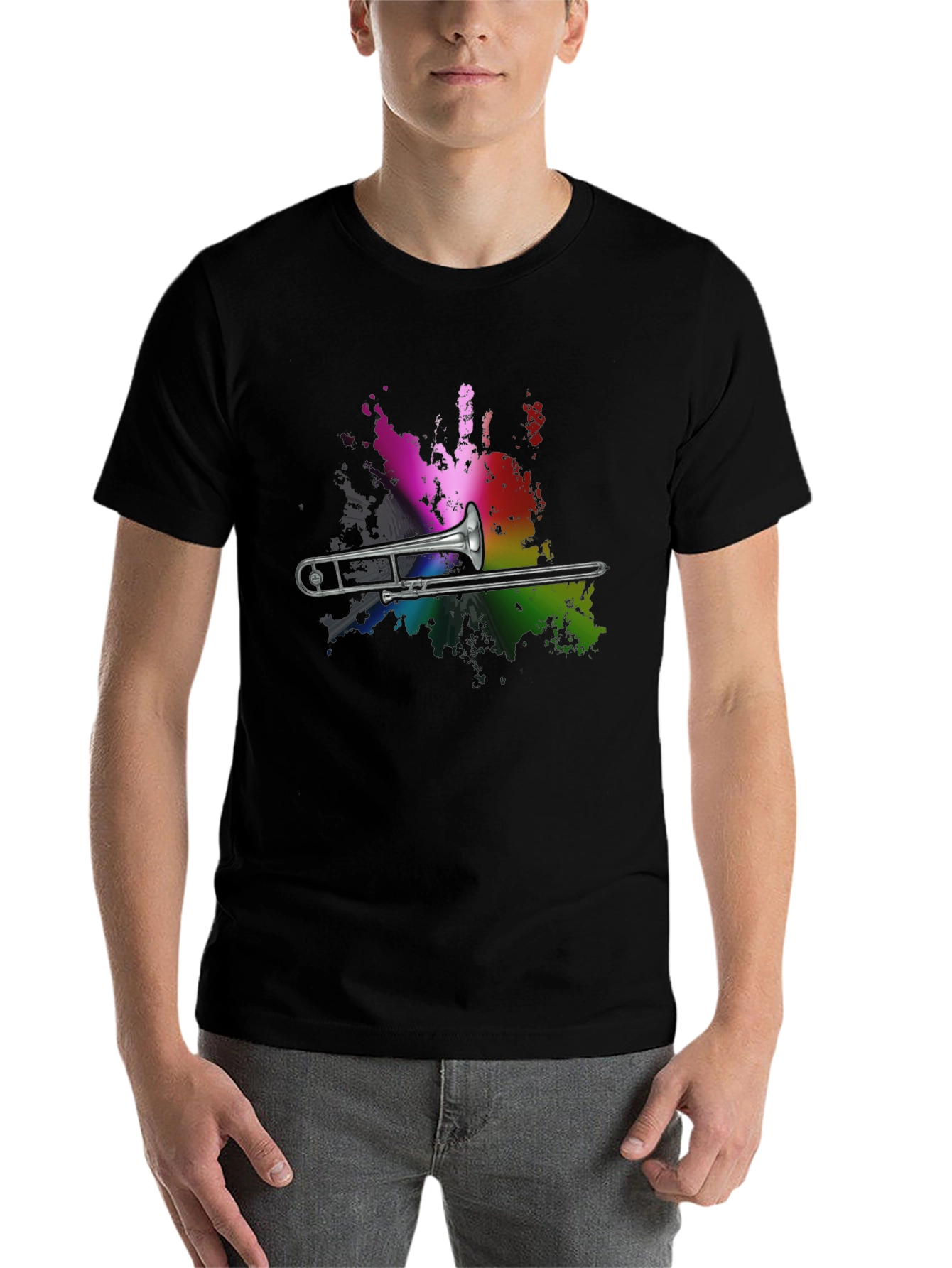 Trombone Rainbow Splash Graphic T-Shirt - 7
