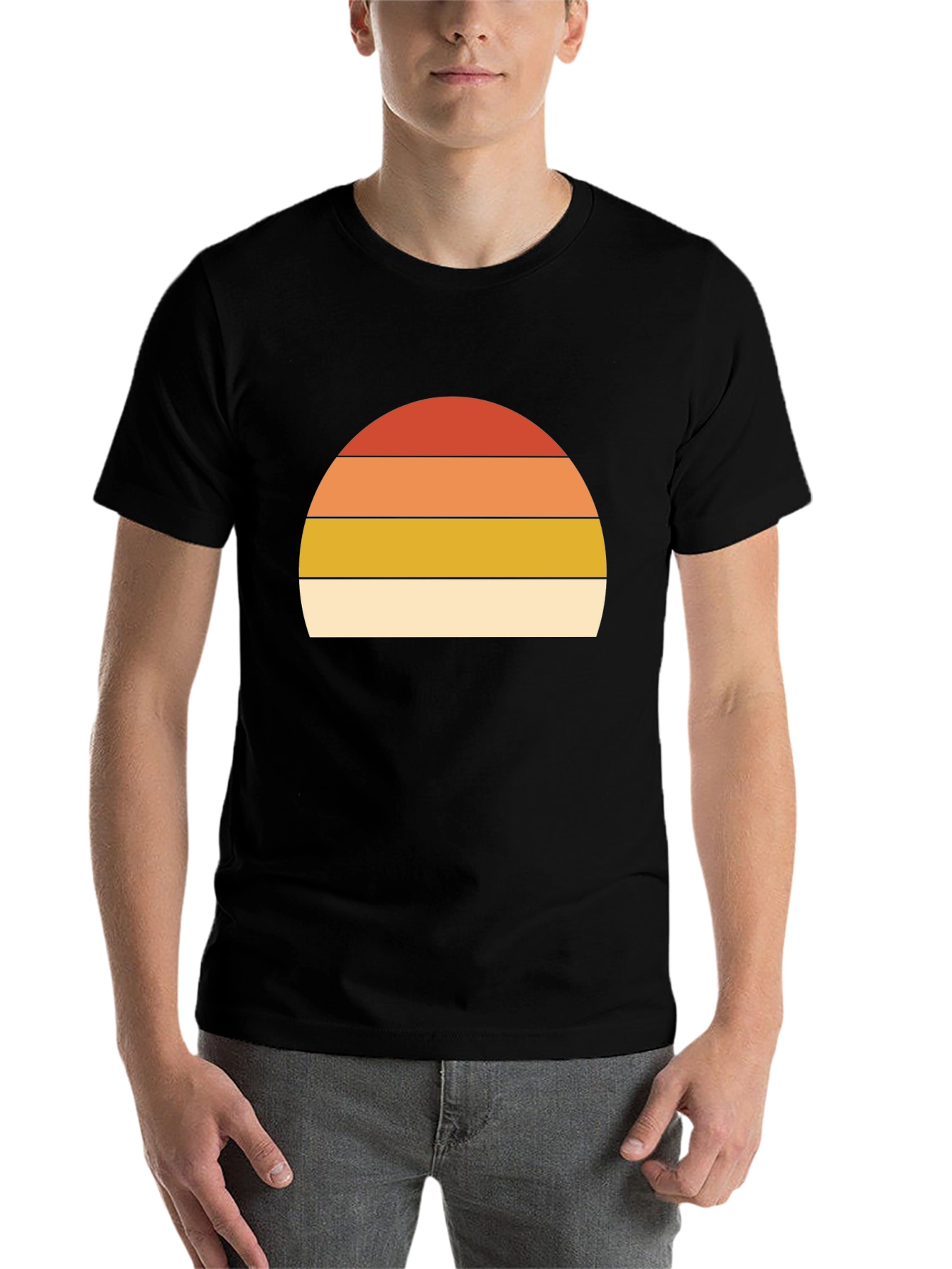 Black Retro Sunset Graphic T-Shirt - Short Sleeve view 7