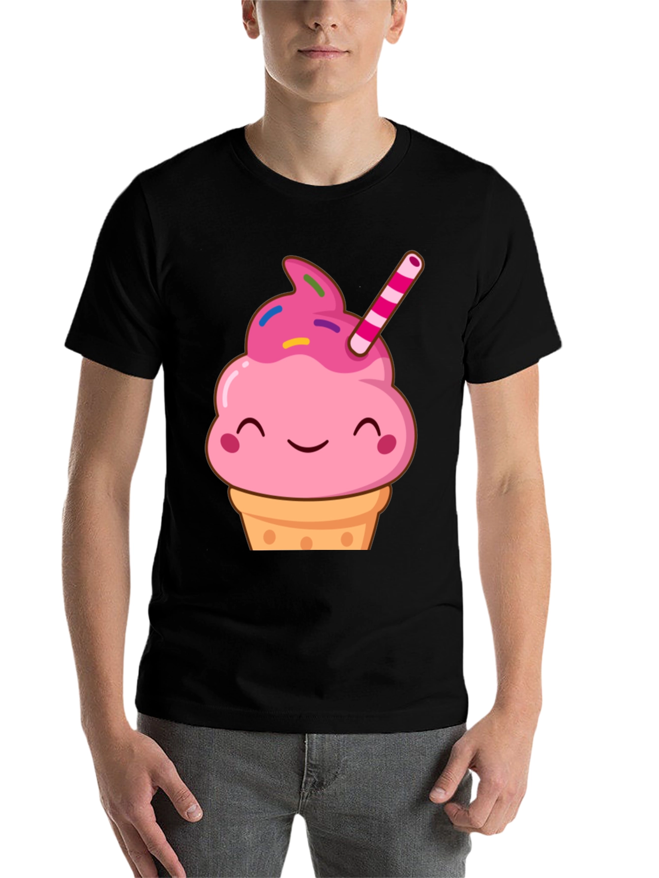 Black Cute Cupcake Graphic Tee - Sweet Treat Shirt view 7