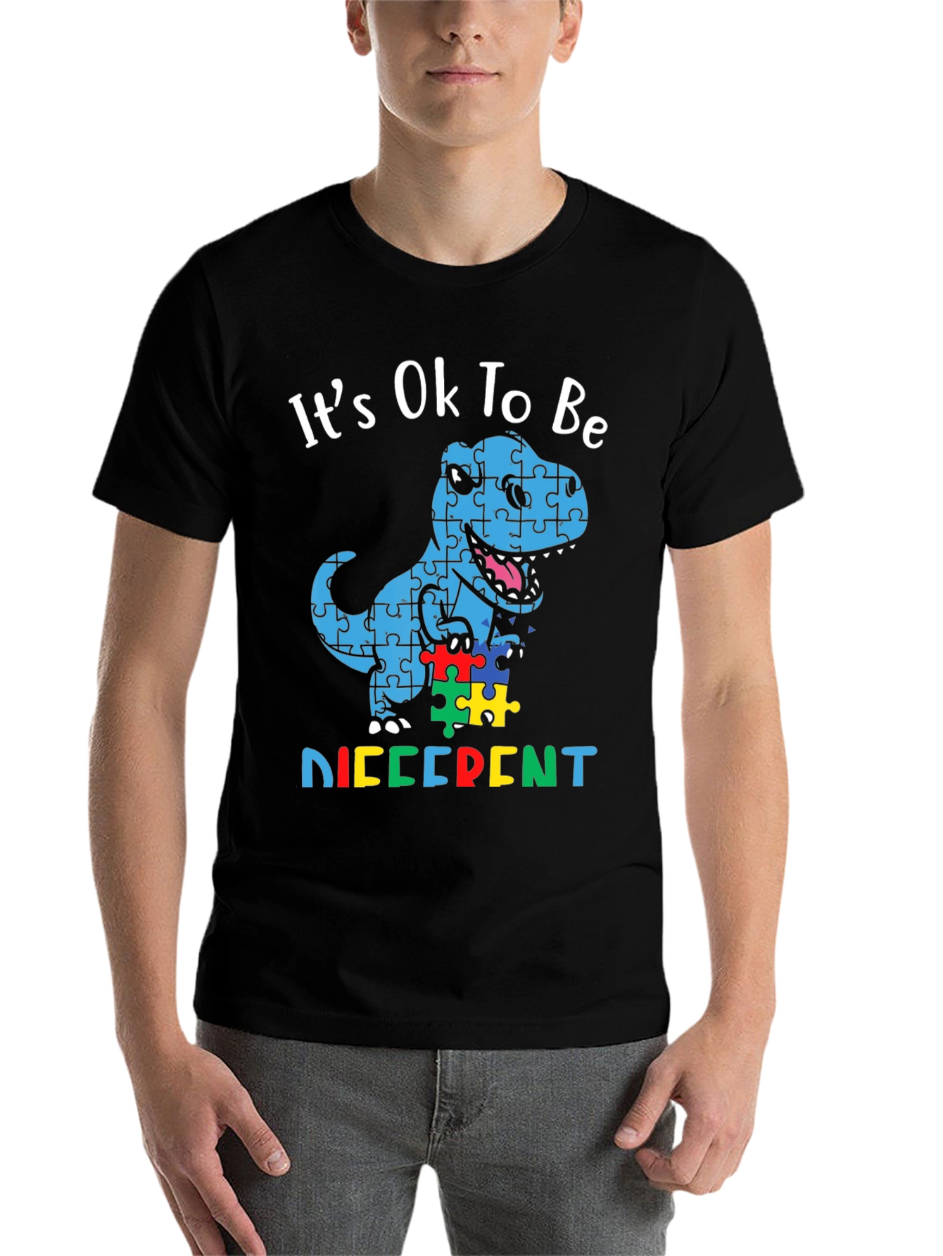 Autism Awareness Dinosaur Puzzle T-Shirt - 7