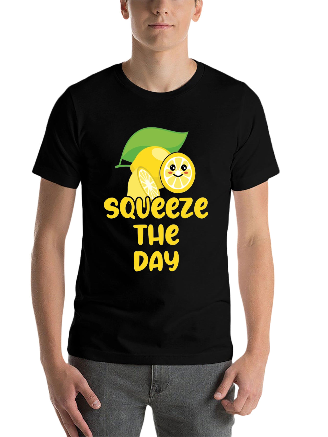 Black Squeeze the Day Graphic Tee - Black Cotton view 7