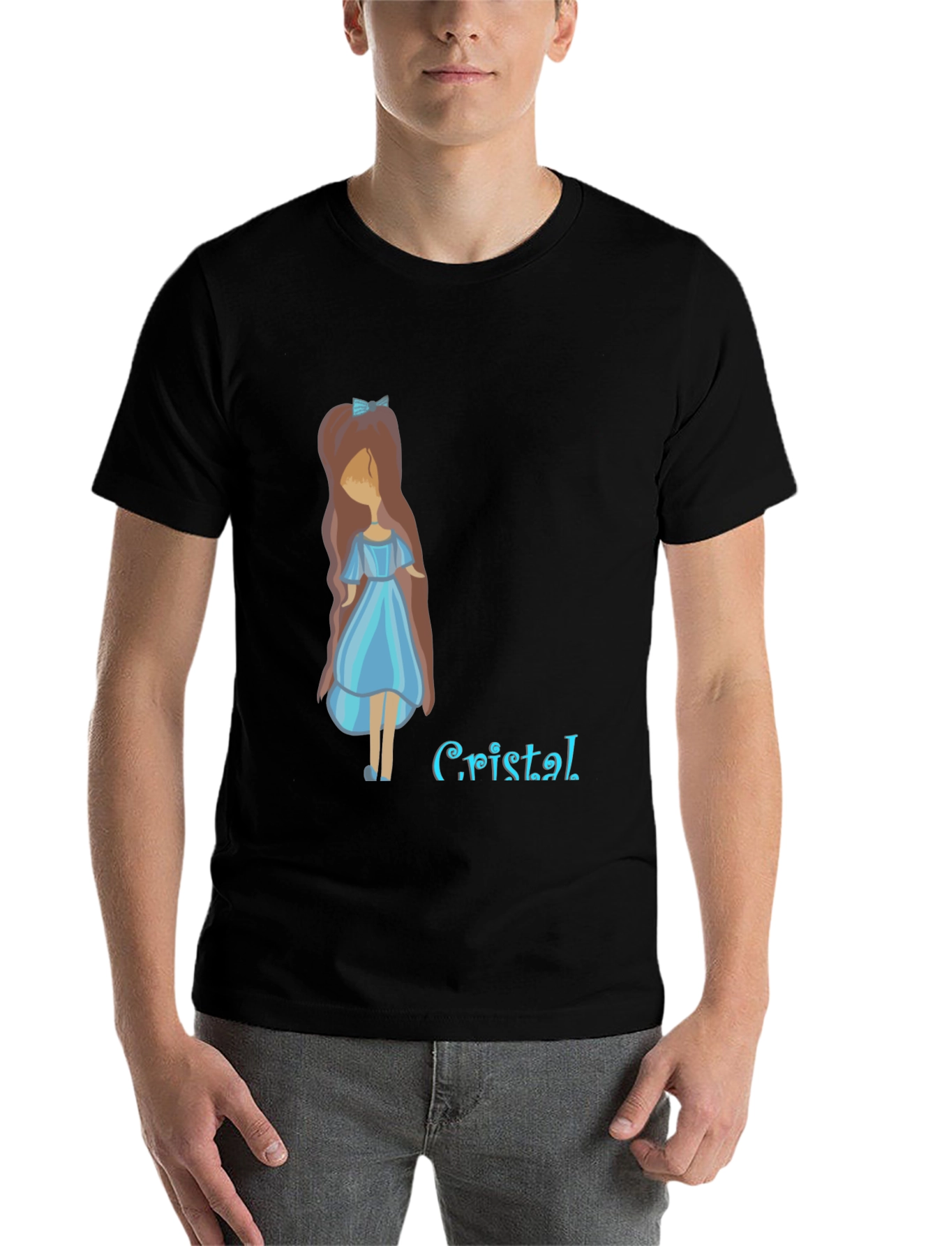 Black Girl with Blue Dress T-Shirt view 7