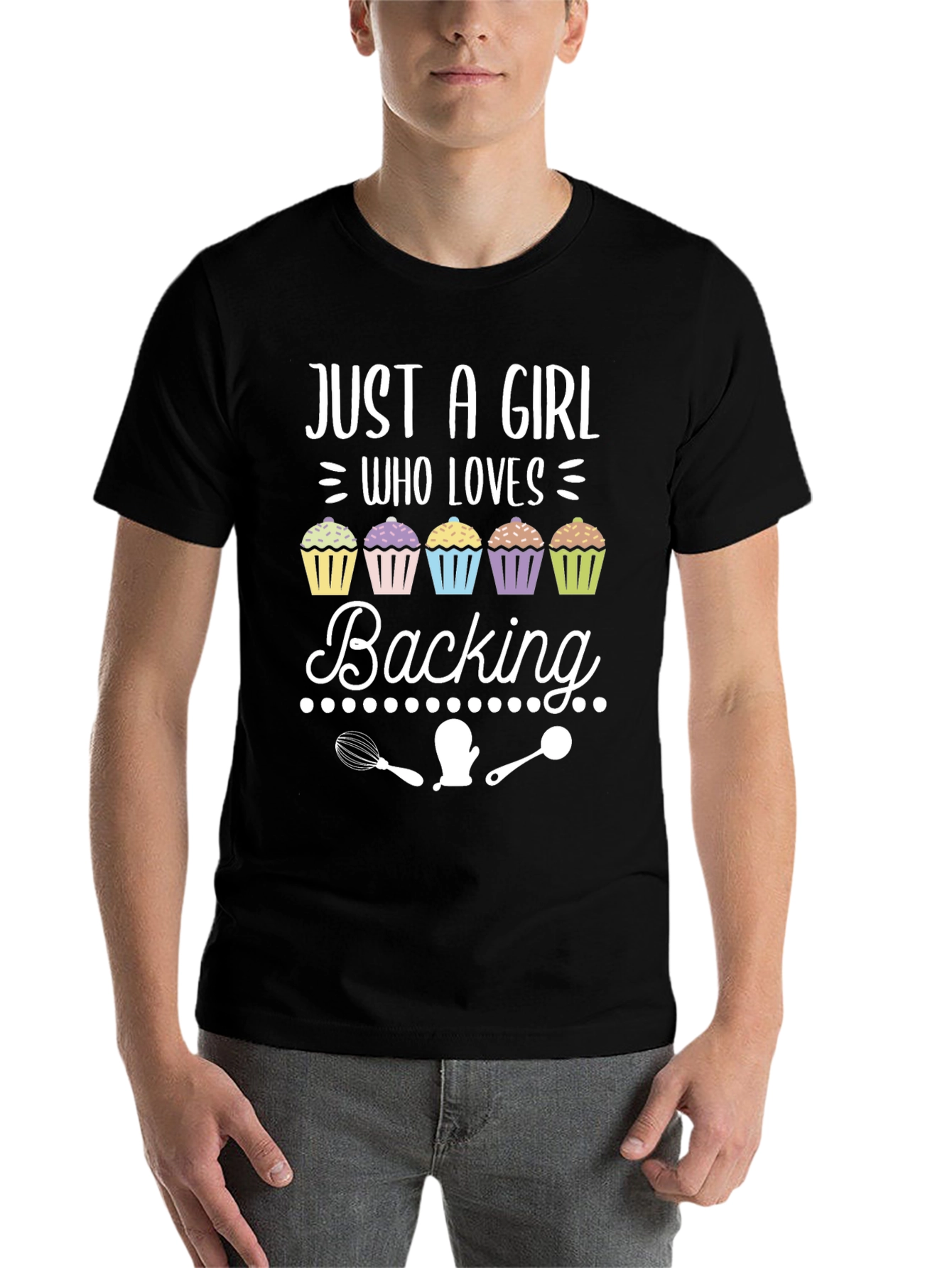 Black Baking Lover T-Shirt: Just A Girl Who Loves Baking view 7