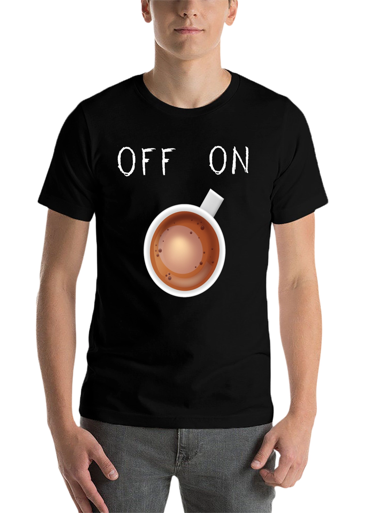 Black Coffee Lover T-Shirt: Off-On Caffeine Mode view 7