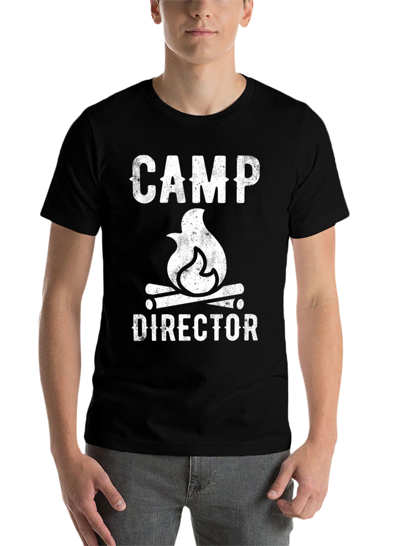 Black Camp Director Graphic Tee - Black Cotton T-Shirt view 7
