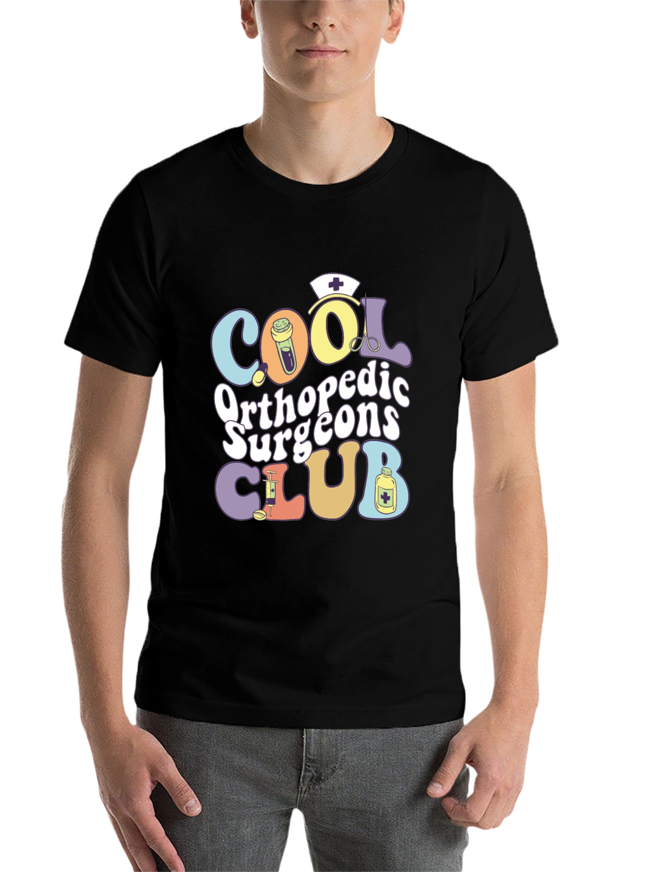 Black Cool Orthopedic Surgeons Club T-Shirt view 7