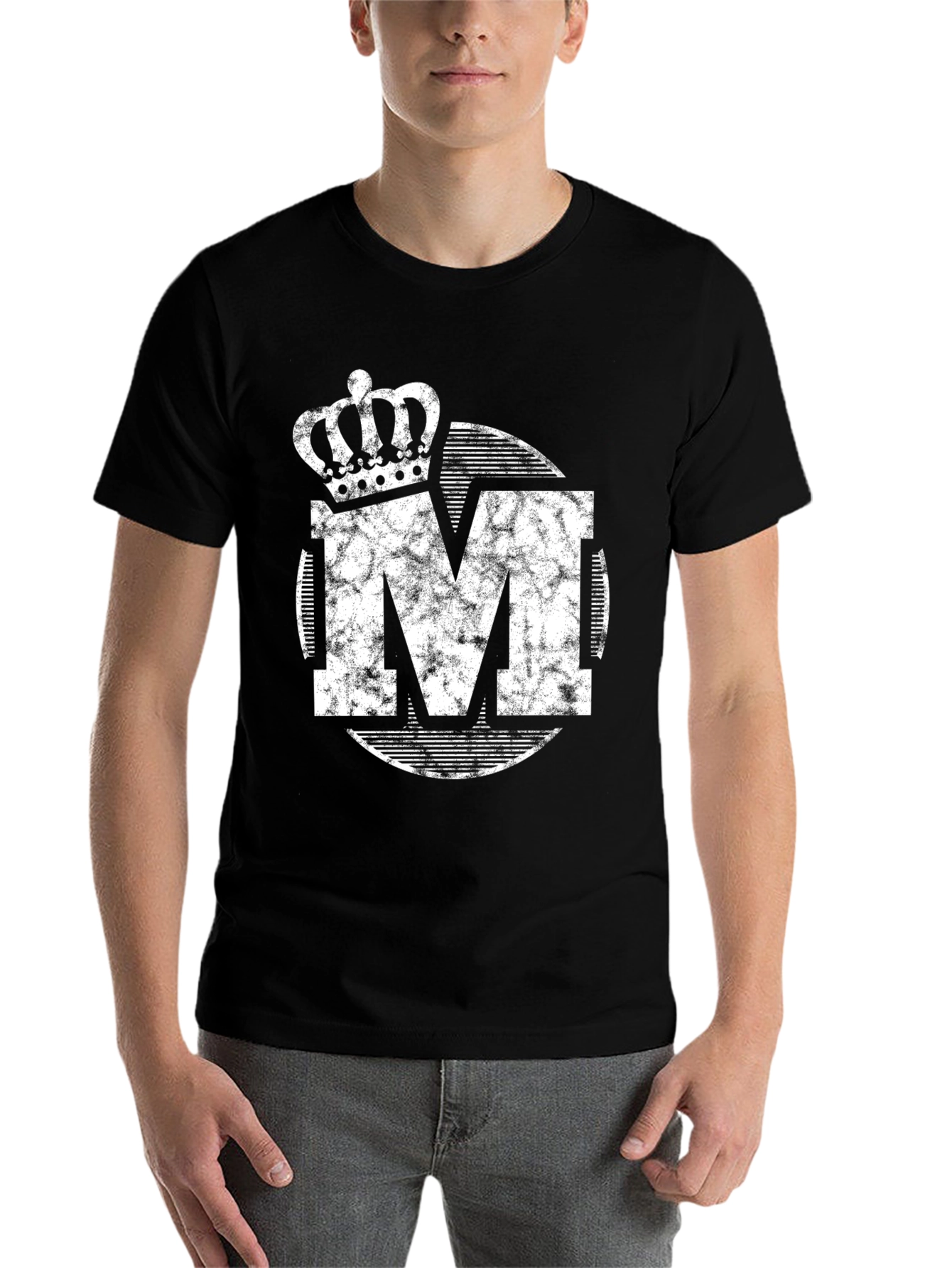 Black King M Crown Graphic Tee - Distressed Print view 7