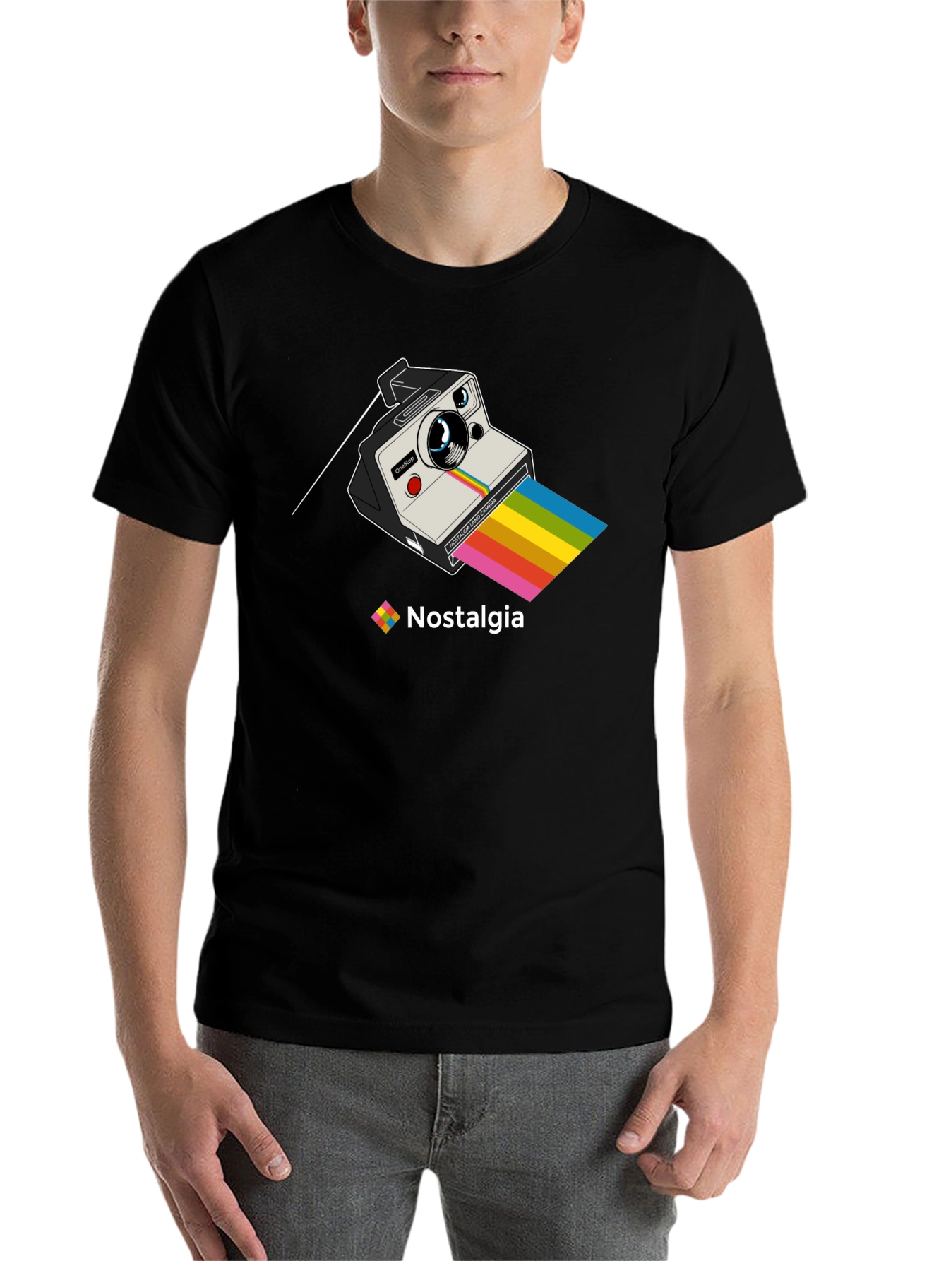 Black Retro Camera Nostalgia T-Shirt view 7