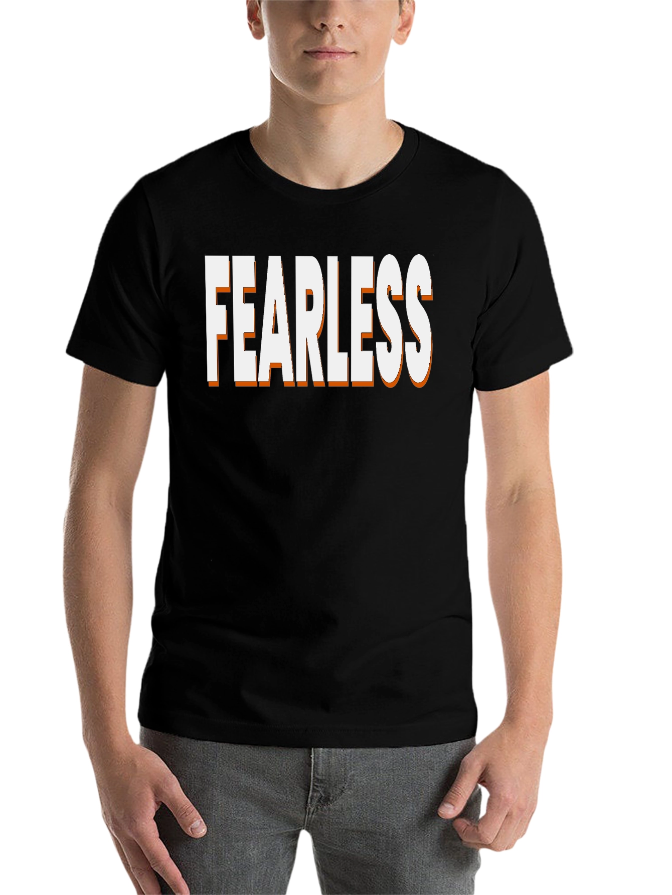 Black Fearless Graphic Tee - Bold Statement Shirt view 7