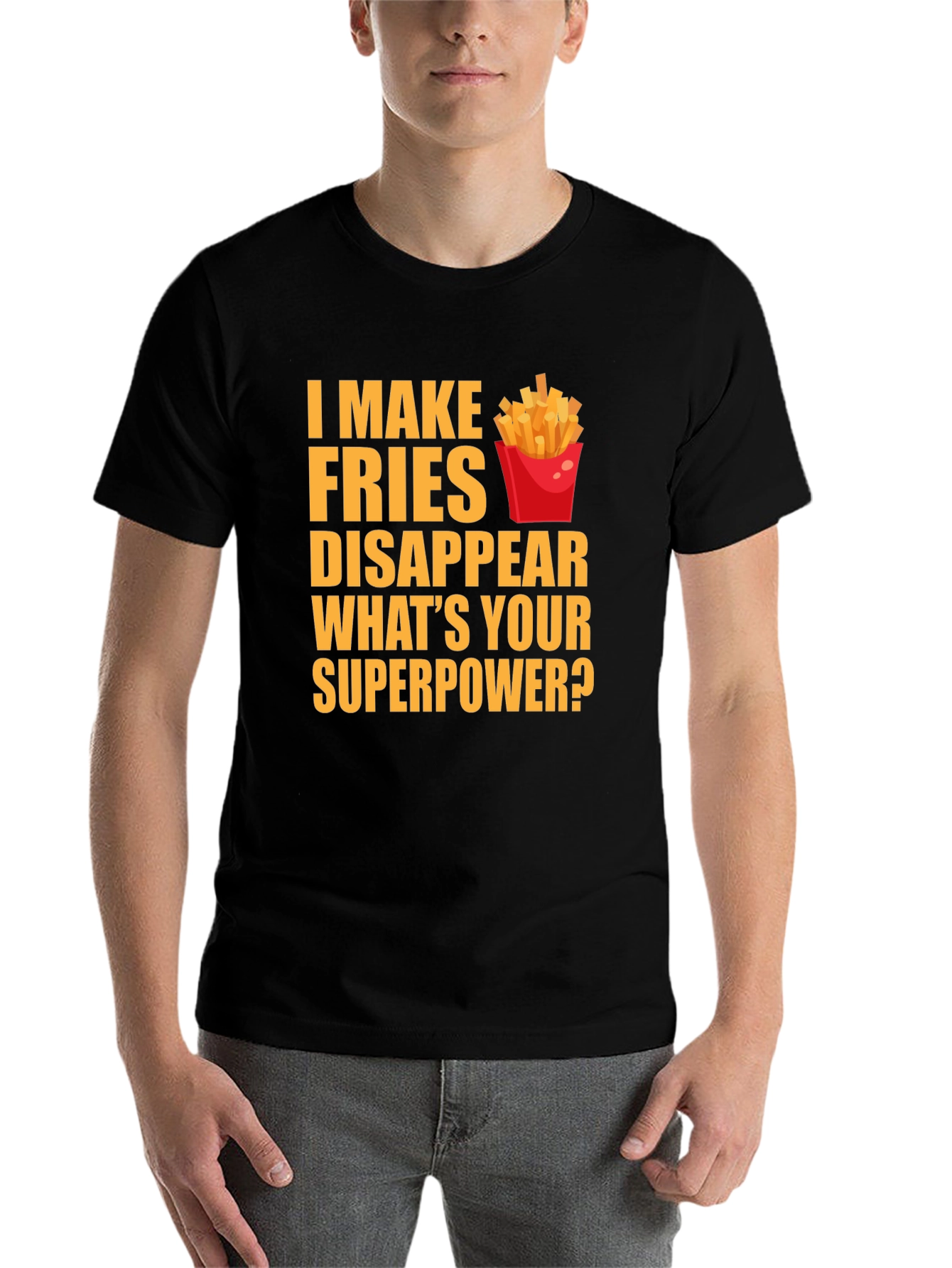 Black Fries Superpower T-Shirt view 7