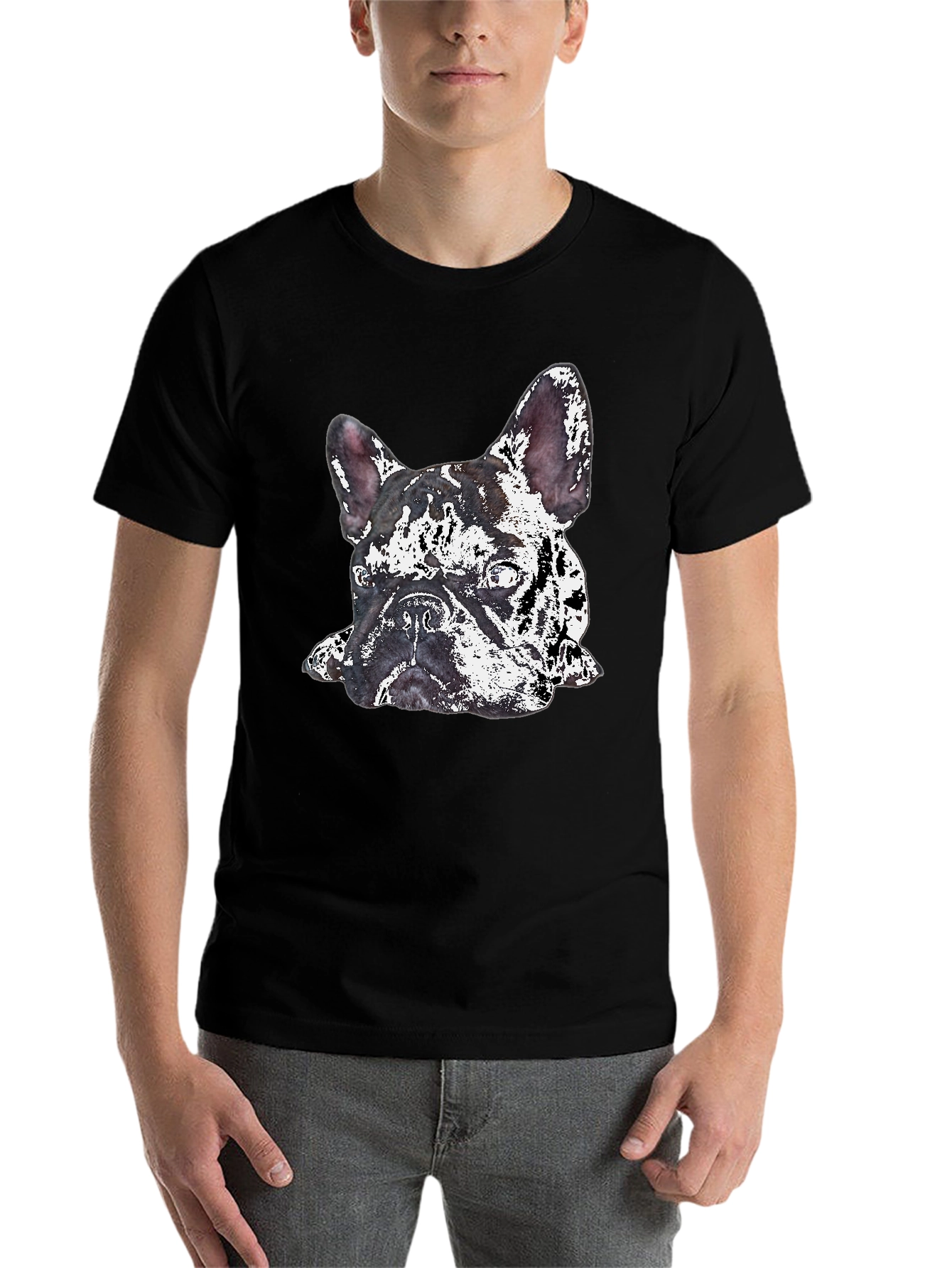 Black Dog Graphic Print Crew Neck T-Shirt view 7