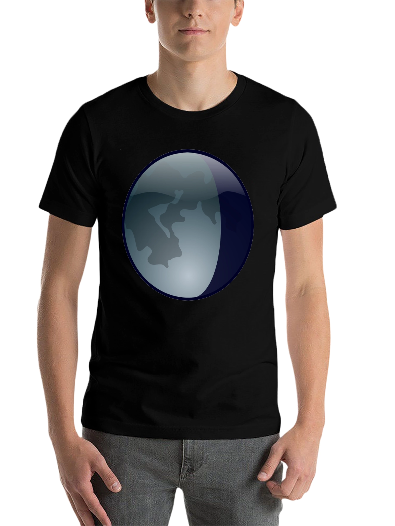 Black Lunar Orb T-Shirt - Black Graphic Tee view 7