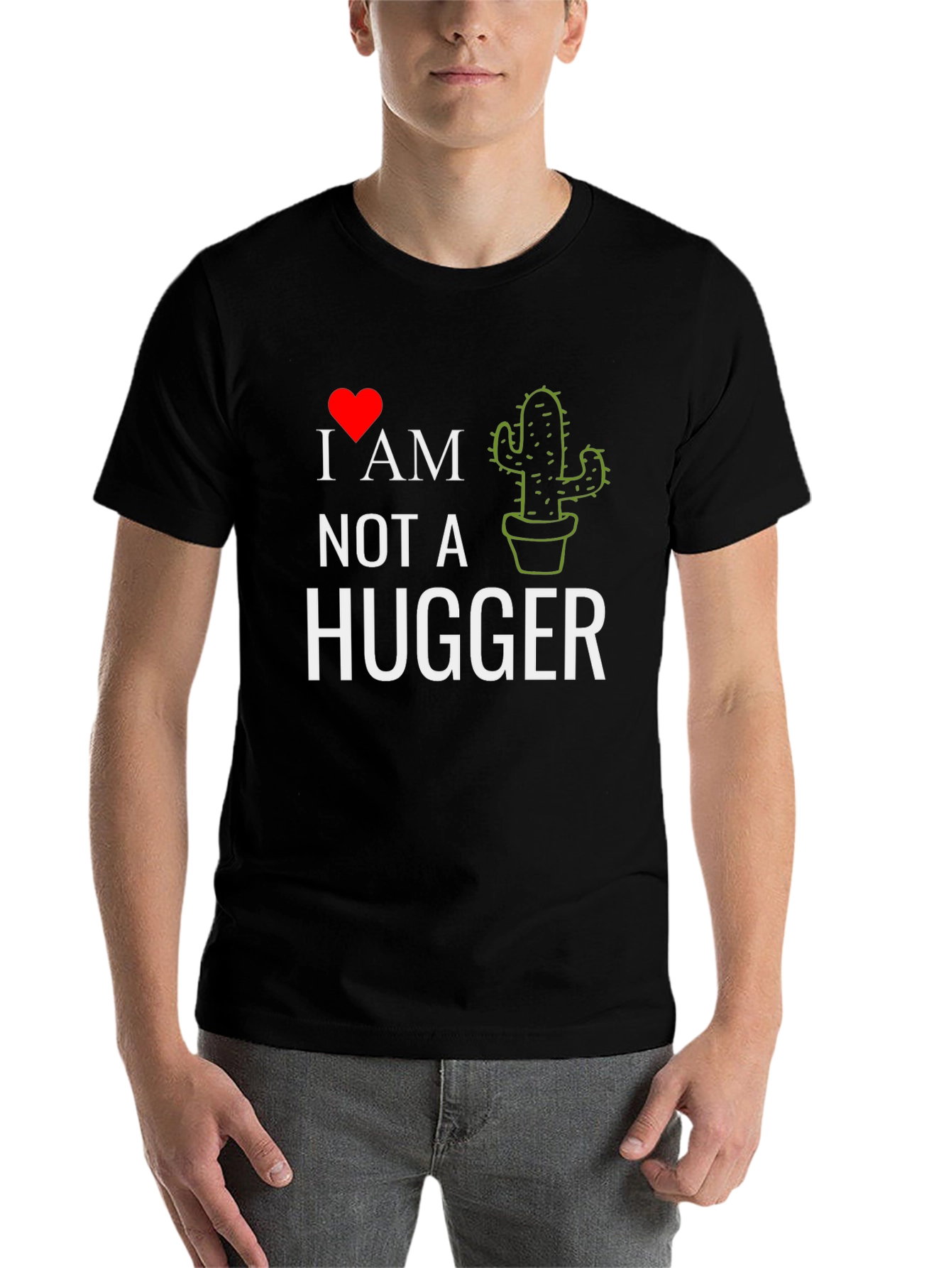 Black I Heart Cactus - Not A Hugger Tee view 7