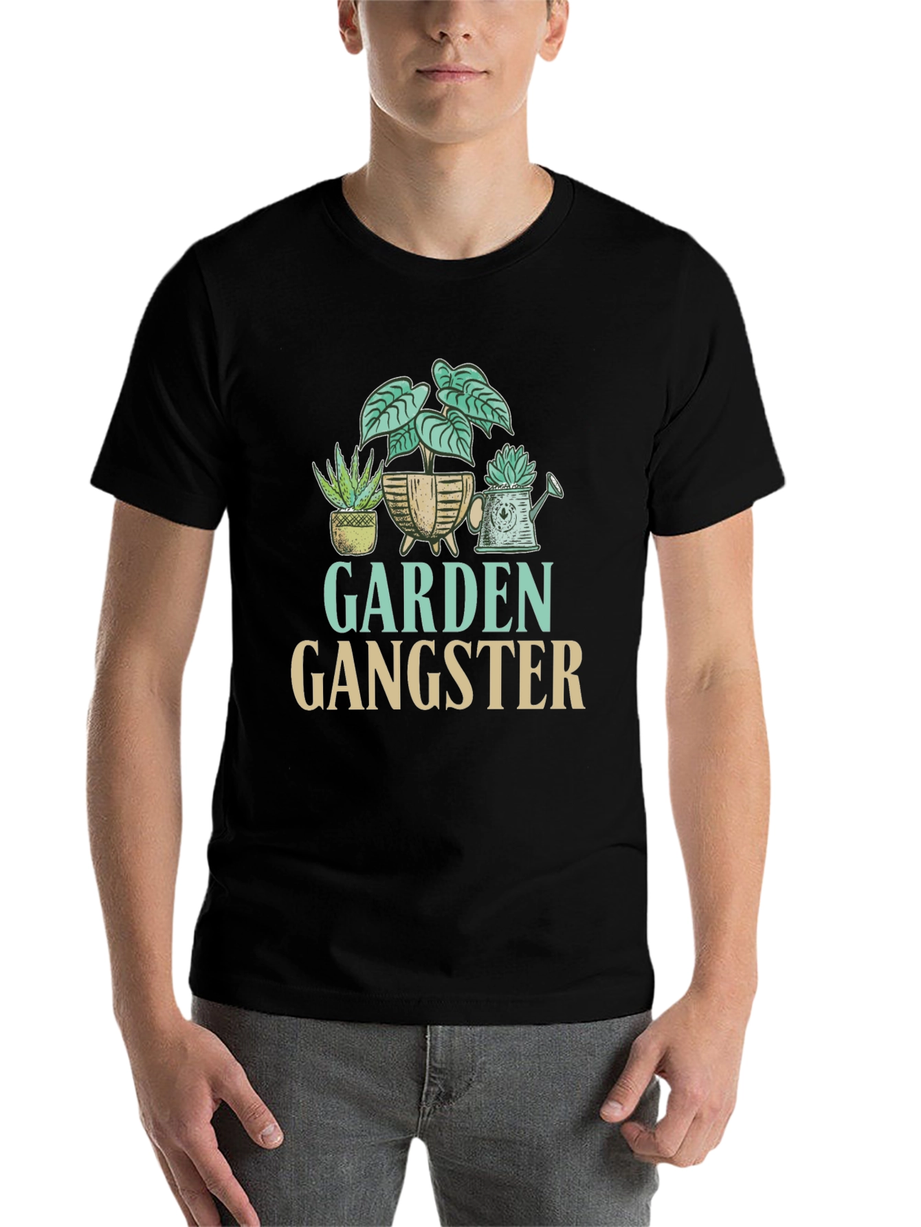 Black Garden Gangster Graphic T-Shirt view 7