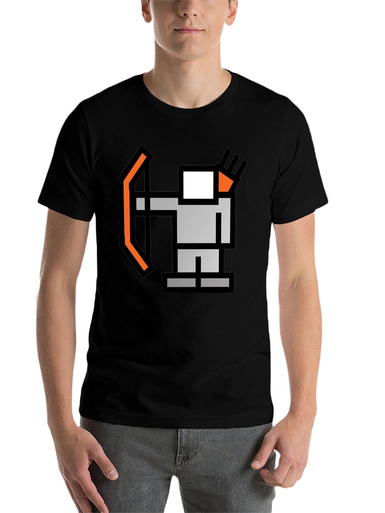 Black Pixel Archer Black T-Shirt view 7