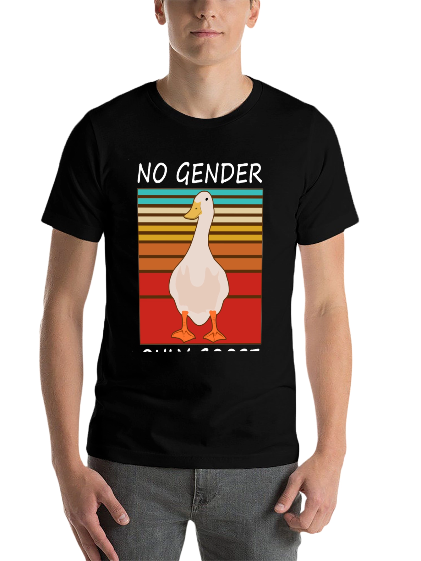 Black No Gender Only Goose T-Shirt view 7