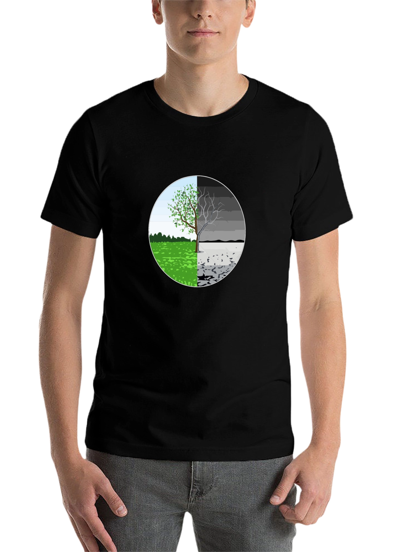 Black Nature's Balance Graphic T-Shirt view 7