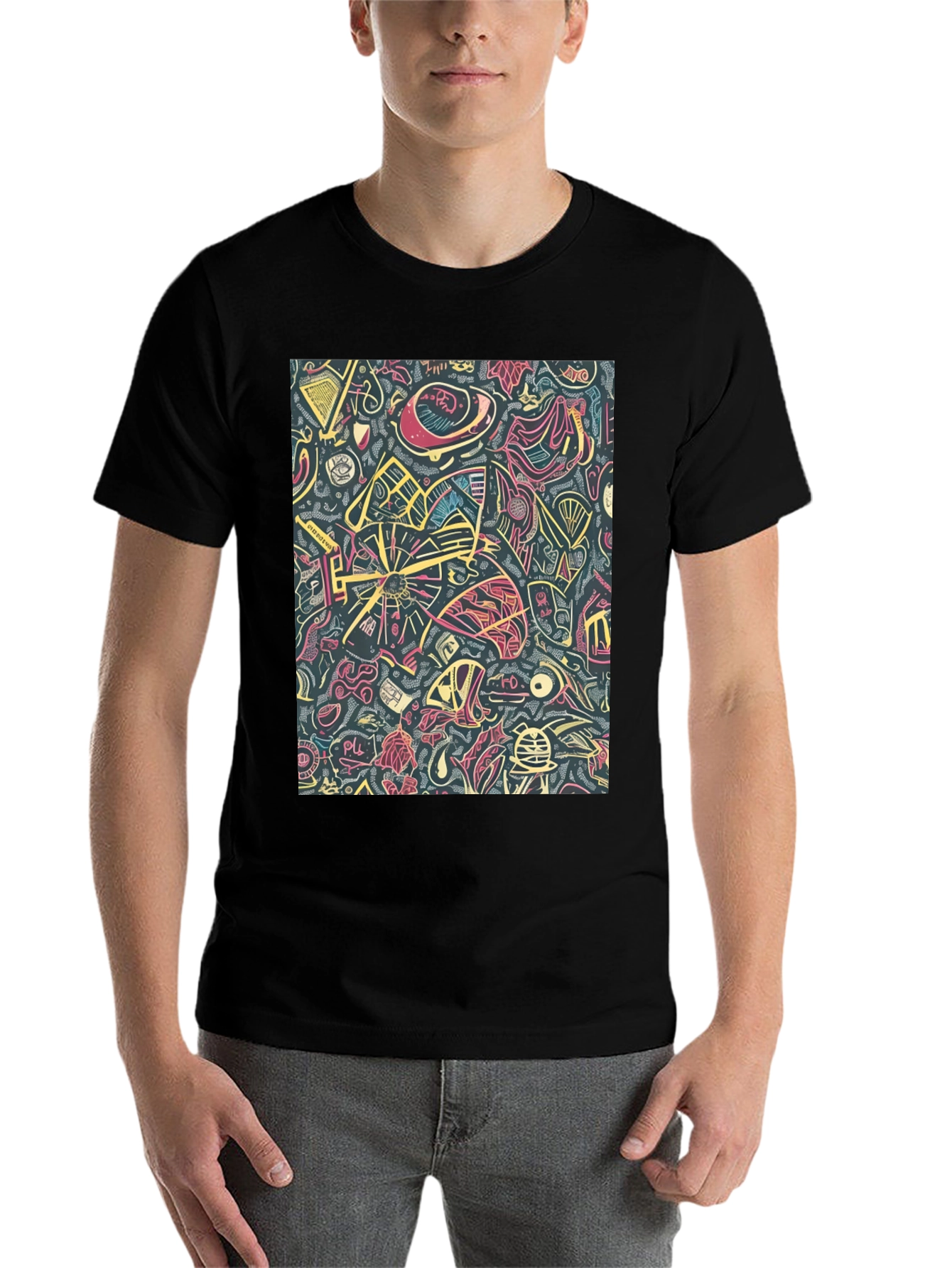Black Abstract Pattern Tee view 7