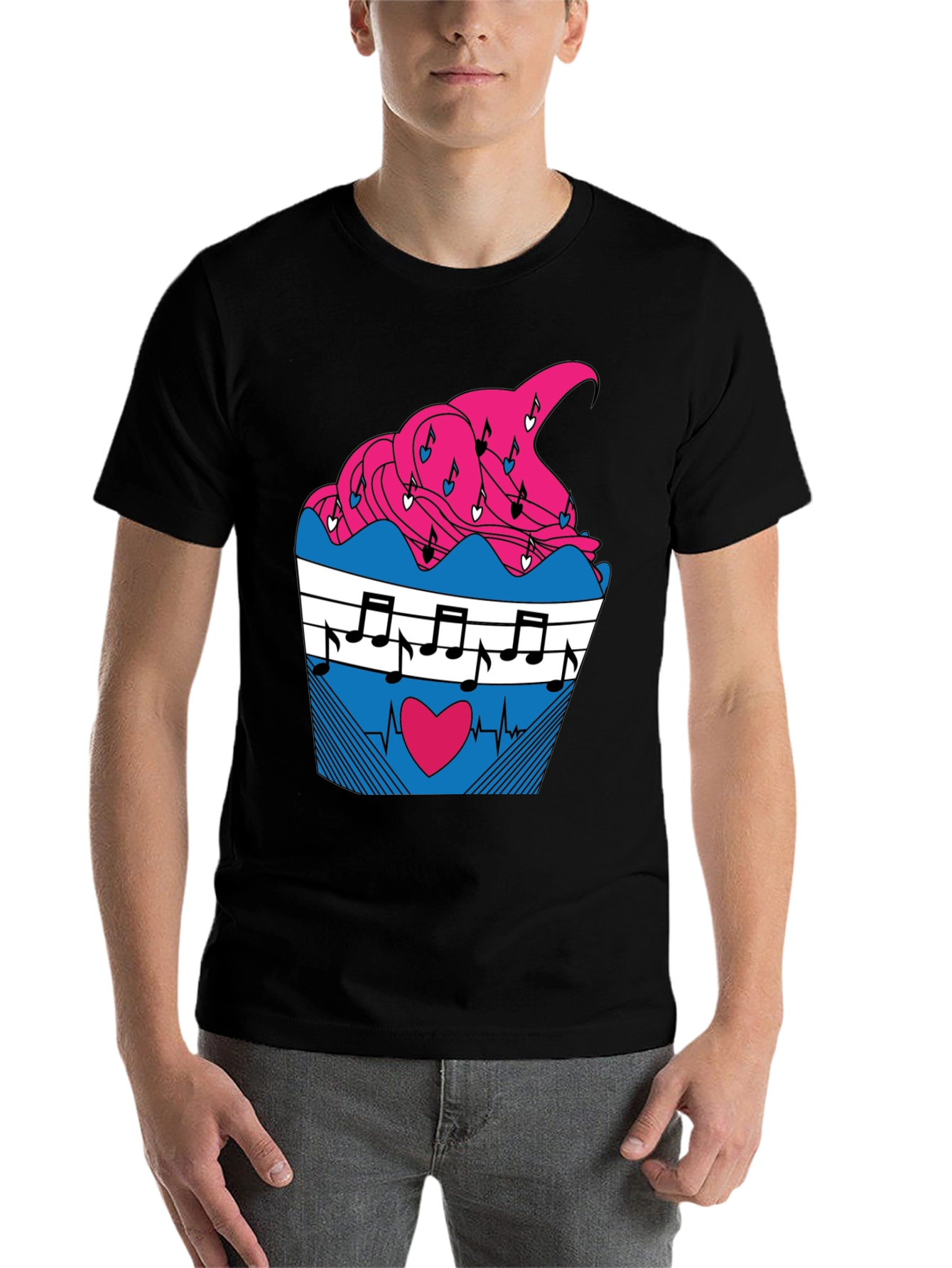 Black Music Heartbeat Cupcake Graphic Tee view 7