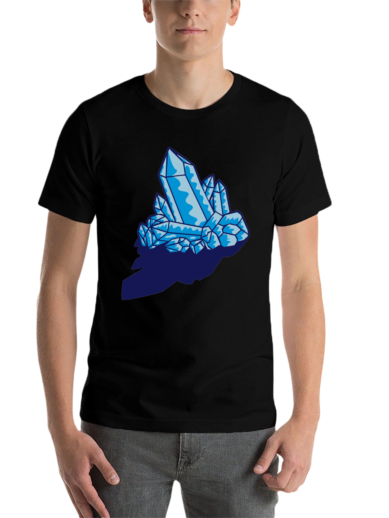 Black Crystal Graphic Print Black T-Shirt view 7