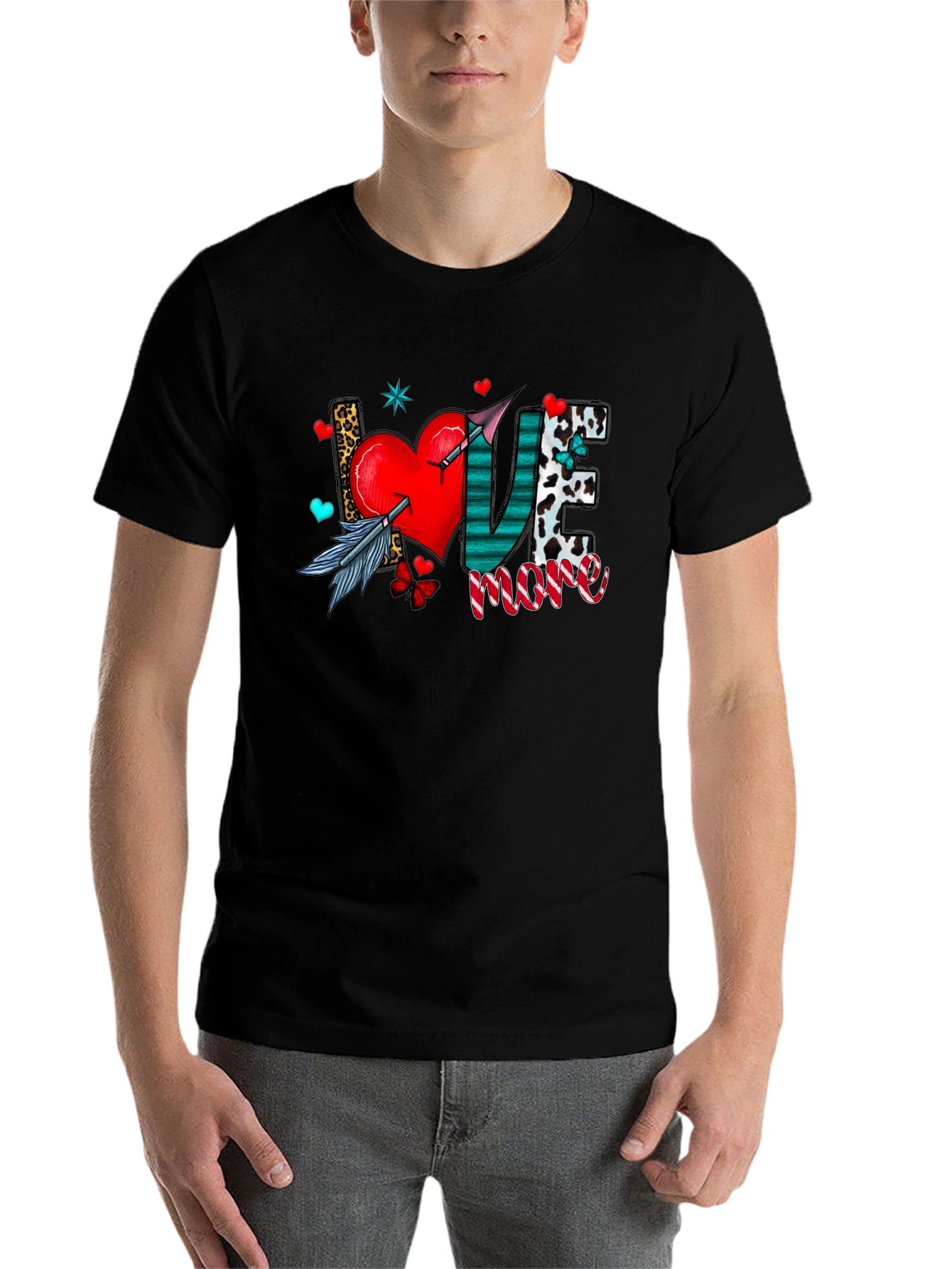 Black Love More Graphic T-Shirt - Trendy Casual Tee view 7