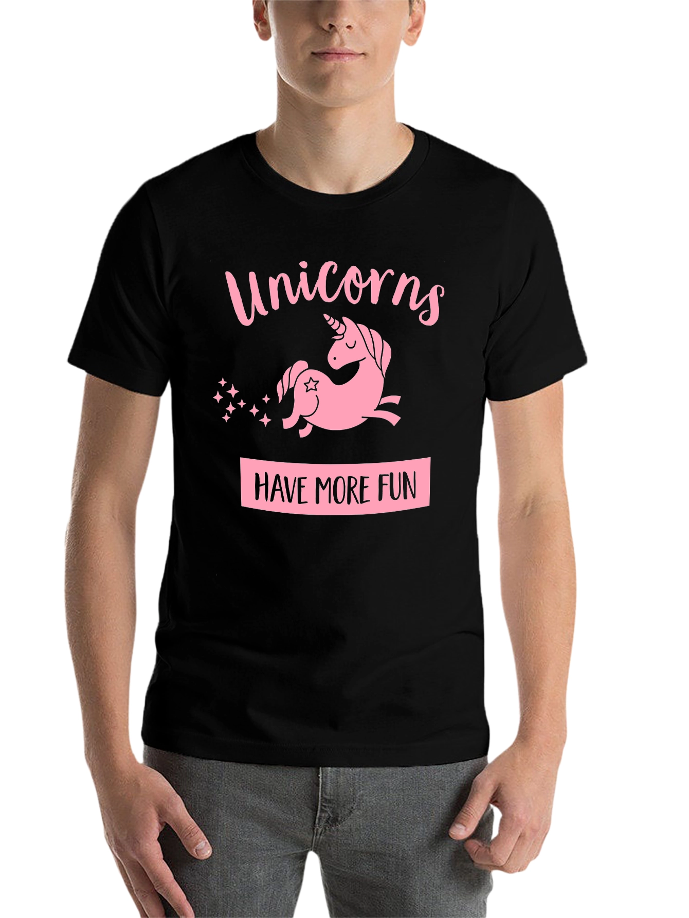 Black Unicorns Have More Fun Black T-Shirt view 7