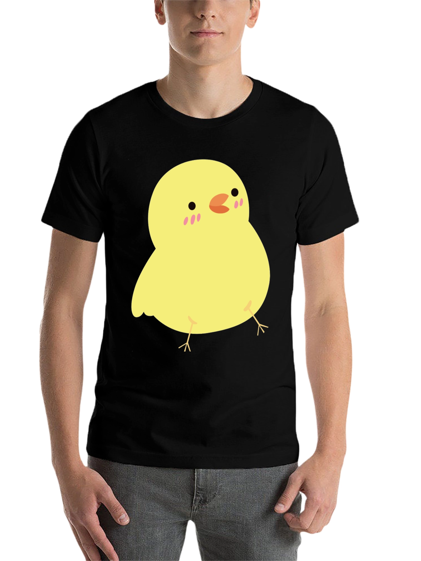 Black Cute Chick Graphic Tee - Black Cotton T-Shirt view 7