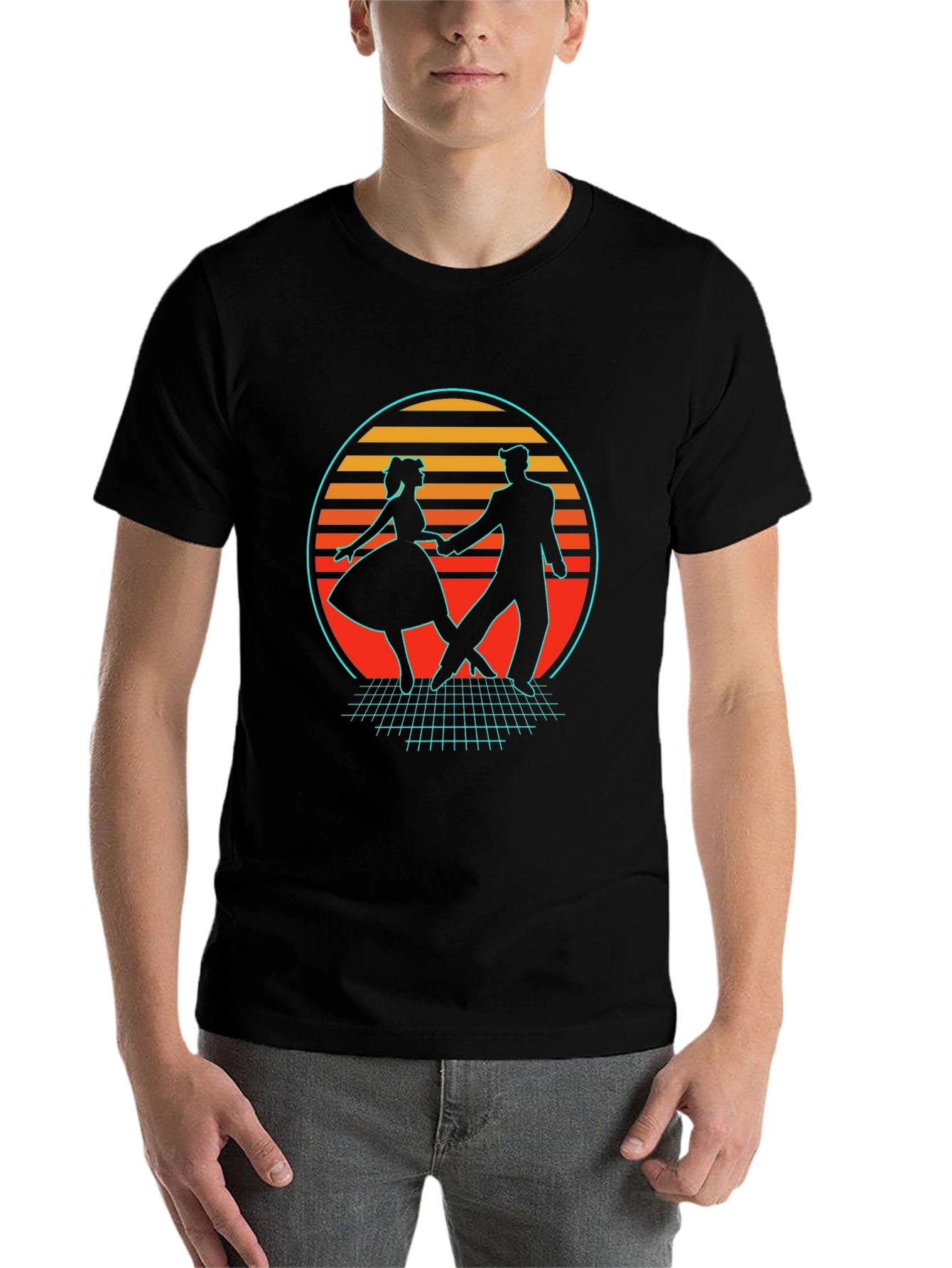 Black Retro Dance T-Shirt - 80s Style view 7